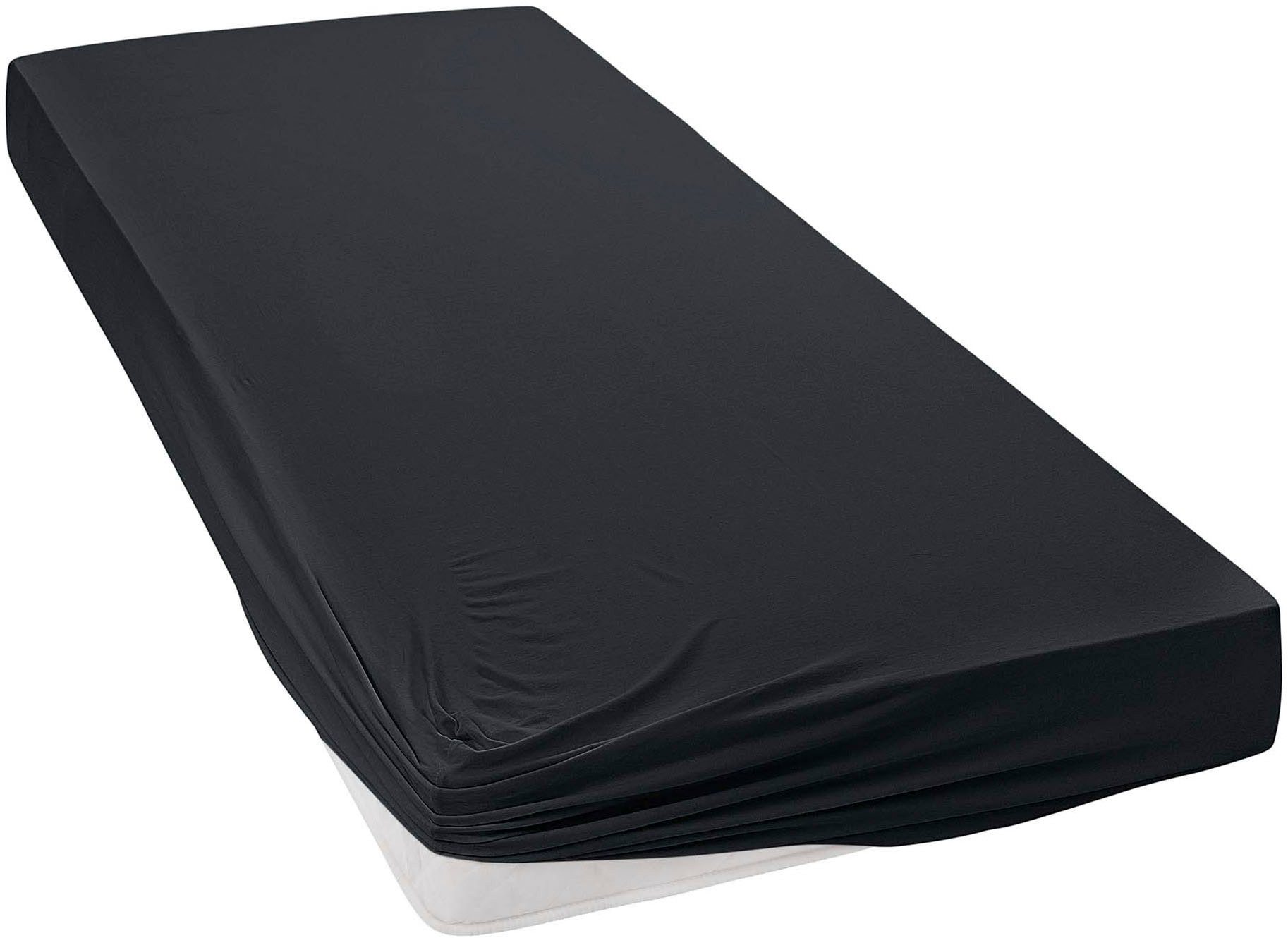 Janine Spannbettlaken ELASTIC 5002 Jersey Bettlaken mit Elasthan, 190 g/m², Jersey-Elasthan, Gummizug: rundum, (1 Stück), für Matratzen bis 35 cm Höhe, 95% Baum – Bild 2 von 5