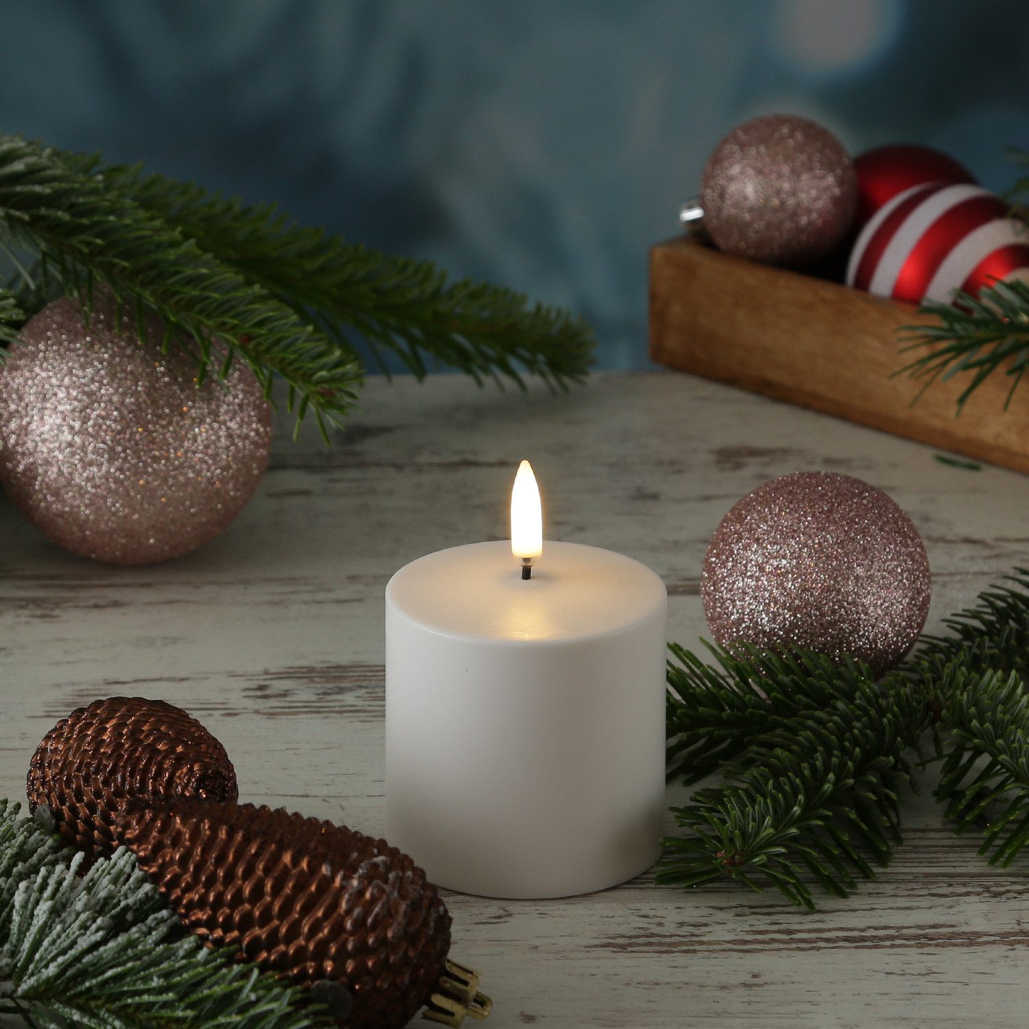 UYUNI Lighting LED-Kerze Stumpenkerze wiederaufladbar 6,8x6,8cm Timer Außen Feier Tischdeko (1-tlg)