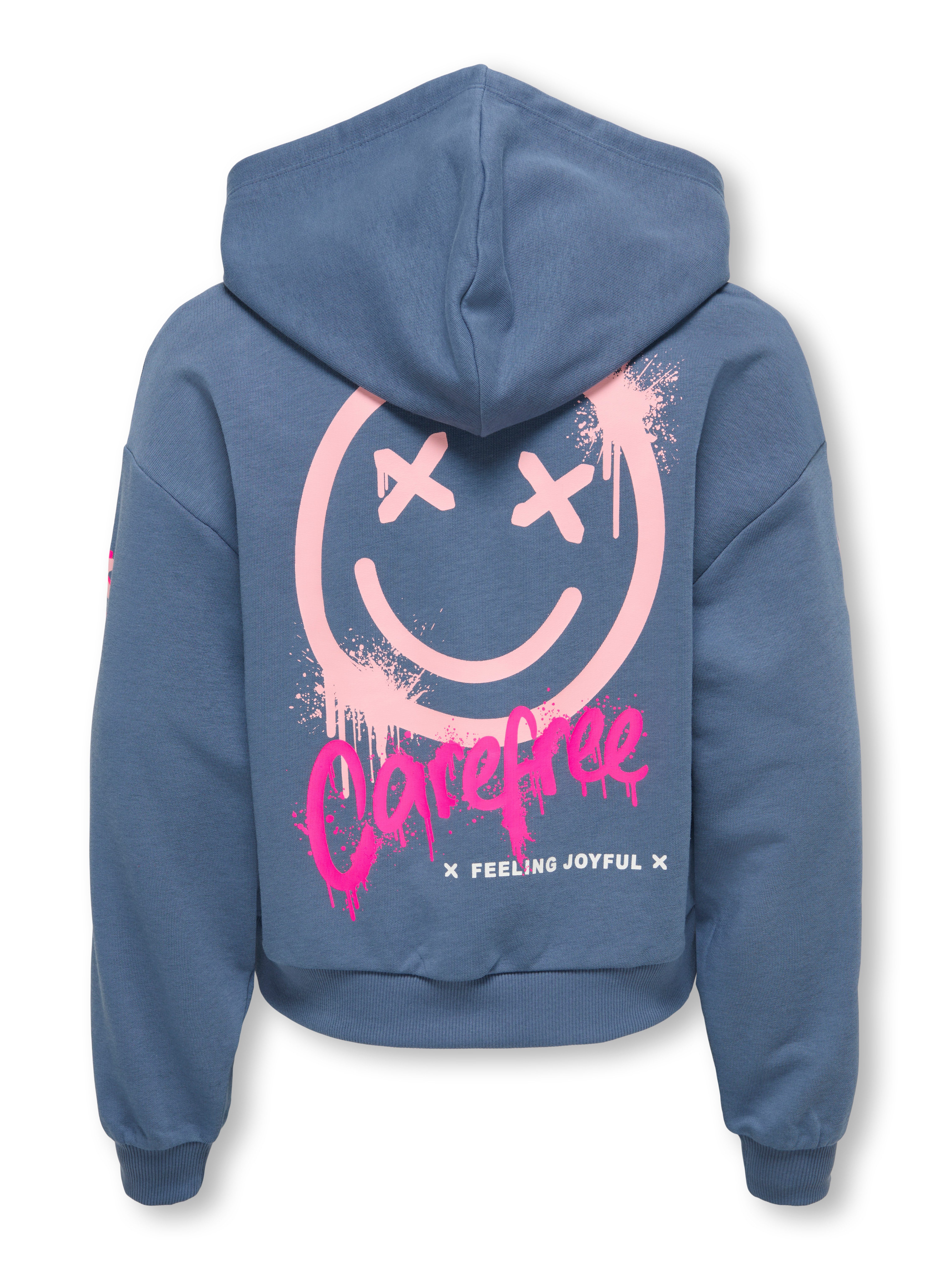 KIDS ONLY Kapuzensweatshirt KOGSMILE LIFE L/S HOOD UB SWT NOOS Baumwollmischung, loose fit