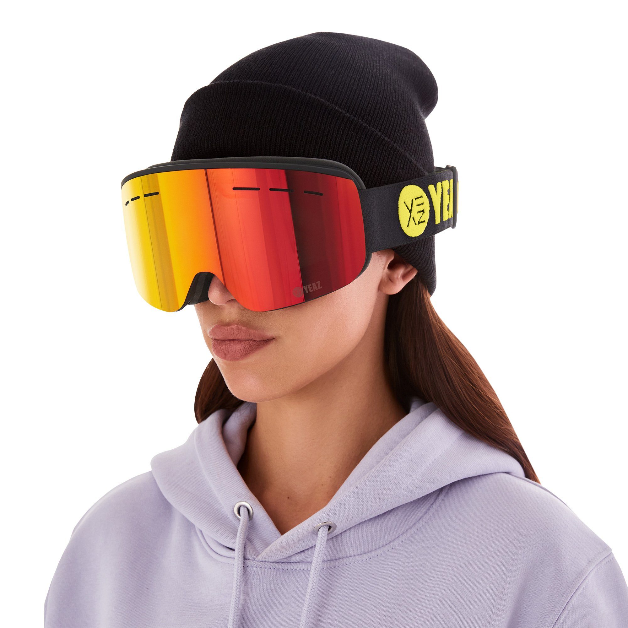 ski- und Skibrille snowboardbrille und RISE schwarz, Jugendliche YEAZ Snowboardbrille Premium-Ski- für Erwachsene