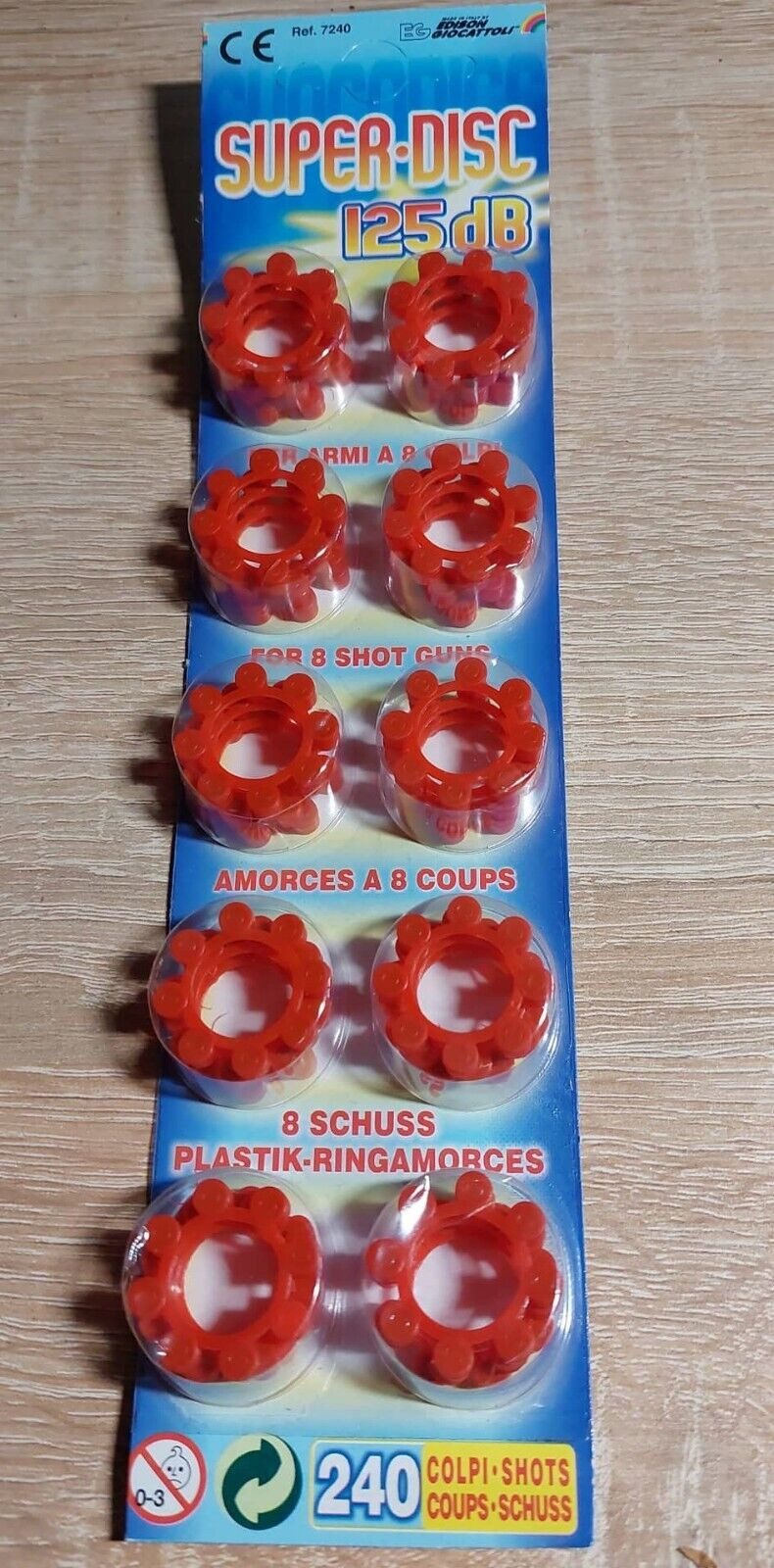 Fries Игрушкиmunition 8-er Ring Ringe 240 Schuss 125 db Munition Karneval Pistolen Revolver, 8er Ringe