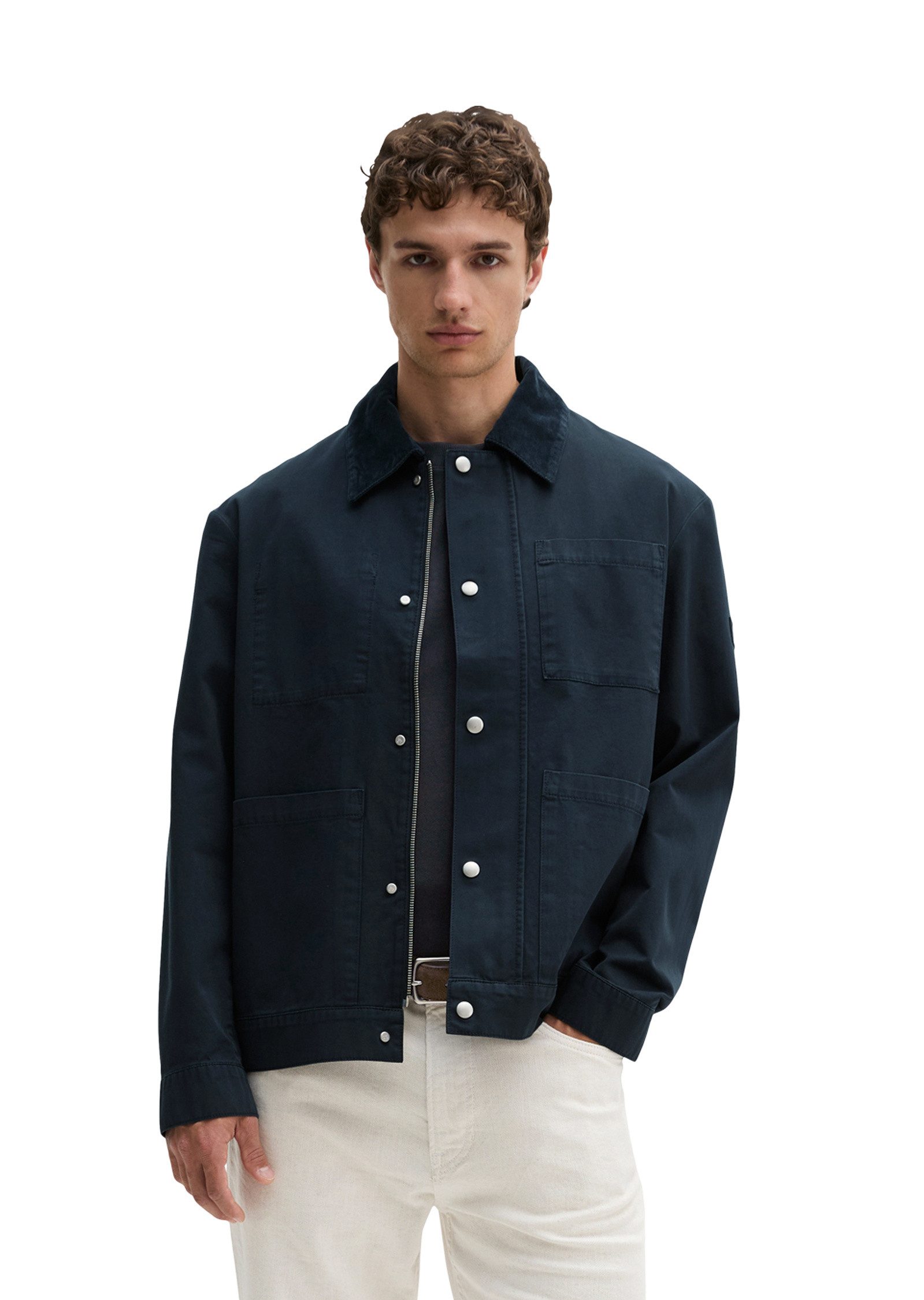 Outdoorjacke mit Cordkragen