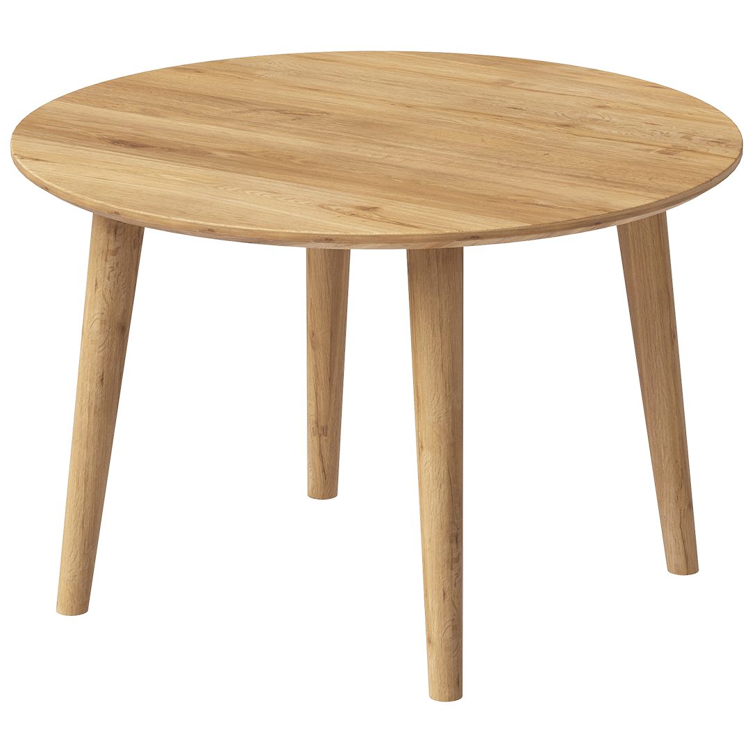 skølm Couchtisch Mjölnir aus Eiche Massivholz (Natur geölt), Wohnzimmertisch Ø70 cm, auch in oval erhältlich