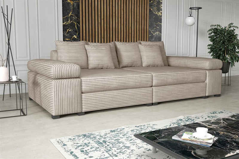 Fun Möbel Big-Sofa Couchgarnitur Megasofa Riesensofa AREZZO in Stoff, mit oder ohne Hocker, Kunstleder oder Vintage-look Artikelnummer: S072G0U59YIP2