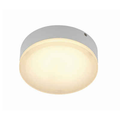 Lindby LED Deckenleuchte Leonta, dimmbar, LED-Leuchtmittel fest verbaut, warmweiß, Modern, Aluminium, Acryl, weiß, 1 flammig, inkl. Leuchtmittel,dimmbar