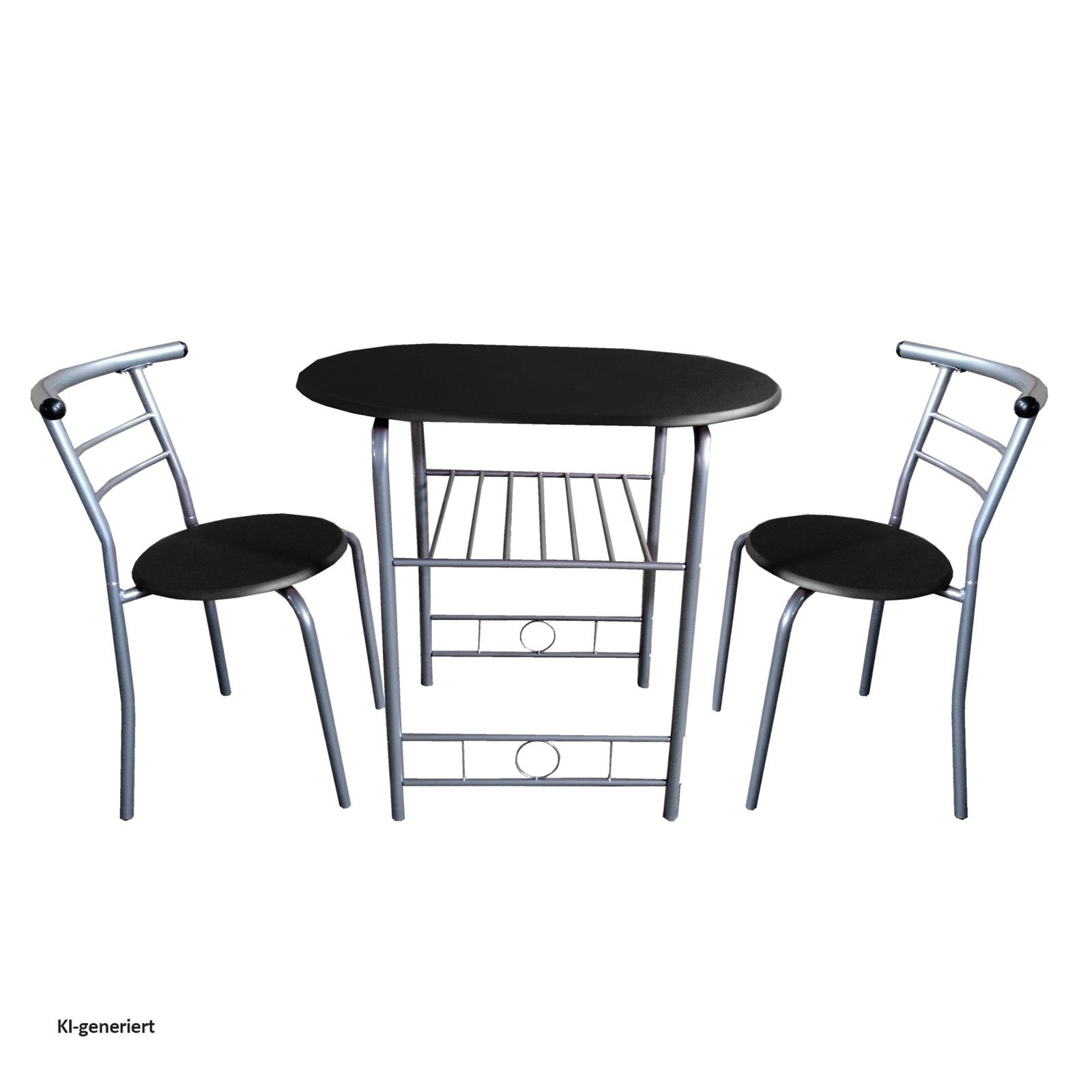 HTI-Living Essgruppe Tischgruppe Schwarz Merit, (Set, 3-tlg., 1 Tisch, 2 Stühle), Essgruppe 1 Tisch 2 Stühle