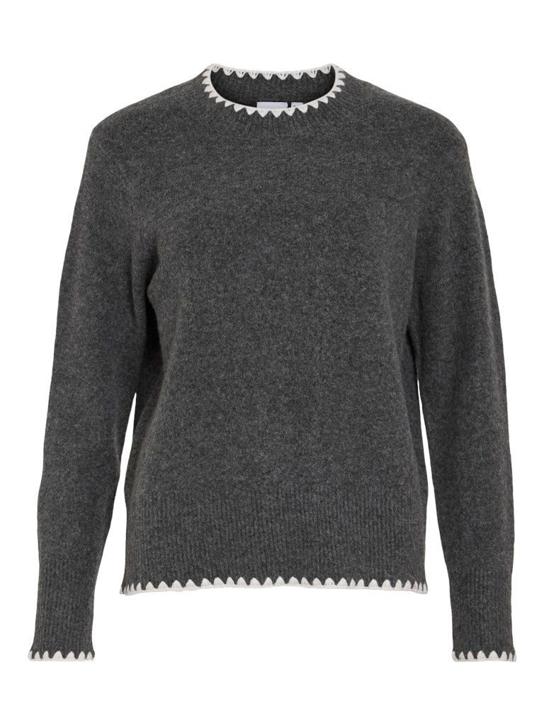Vila Rundhalspullover VIHEFNA STITCH DETAIL günstig online kaufen