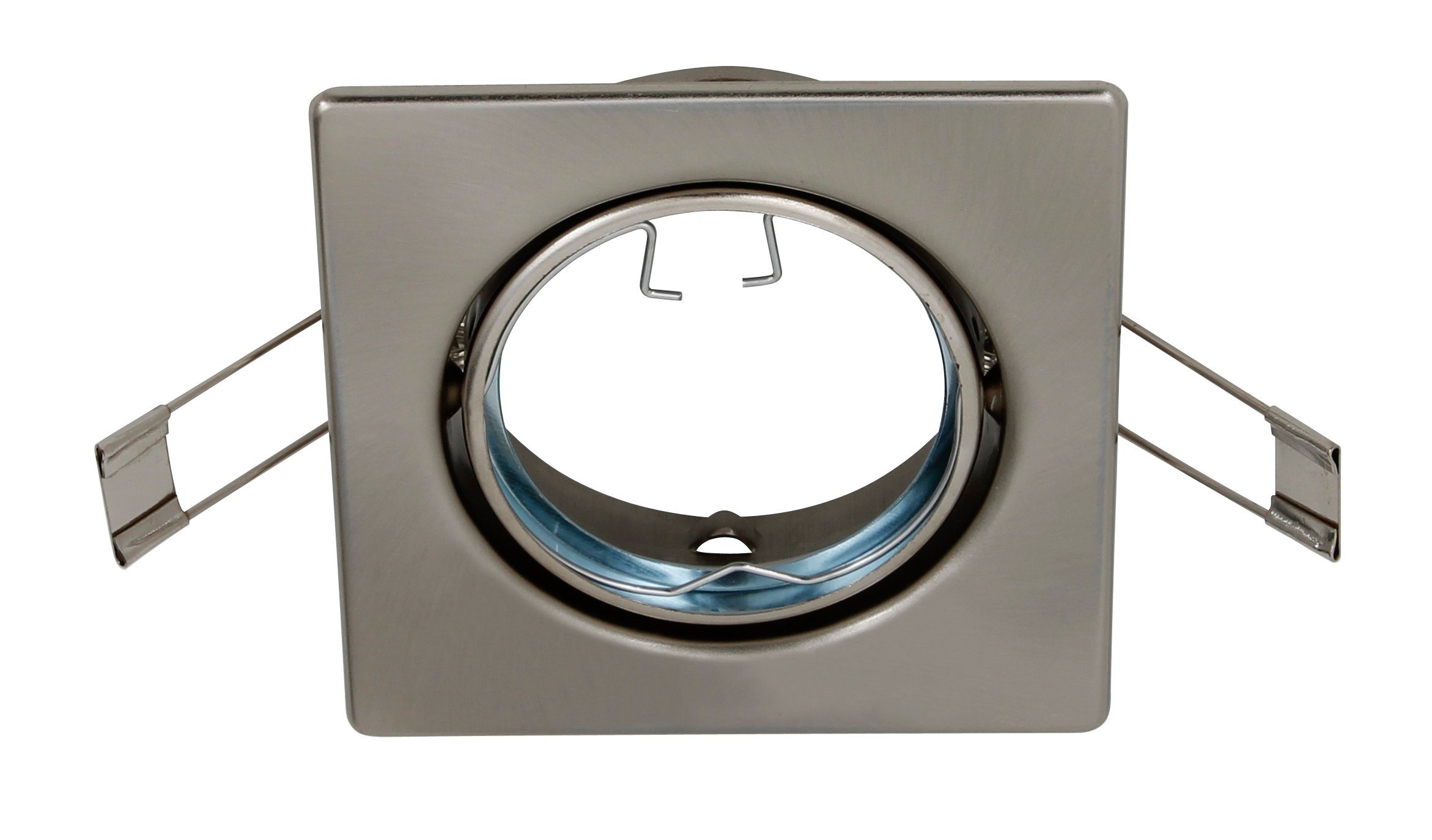TRANGO LED Einbauleuchte, 6er Set 6729-062SM6KSD LED Einbaustrahler Nickel matt Eckig inkl. 6x 5 Watt 6000K Tageslichtweiß - 3 Stufen dimmbar Ultra Flach LED Modul, Deckenspot, Einbauspot, Deckenleuchte, Downlight