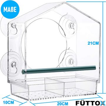 MAVURA Vogelhaus FÜTTOX Vogelfutterhaus Vogelfutterspender Fenster Futterhaus, Futterspender Futterstation Transparent Durchsichtig mit Saugnäpfe