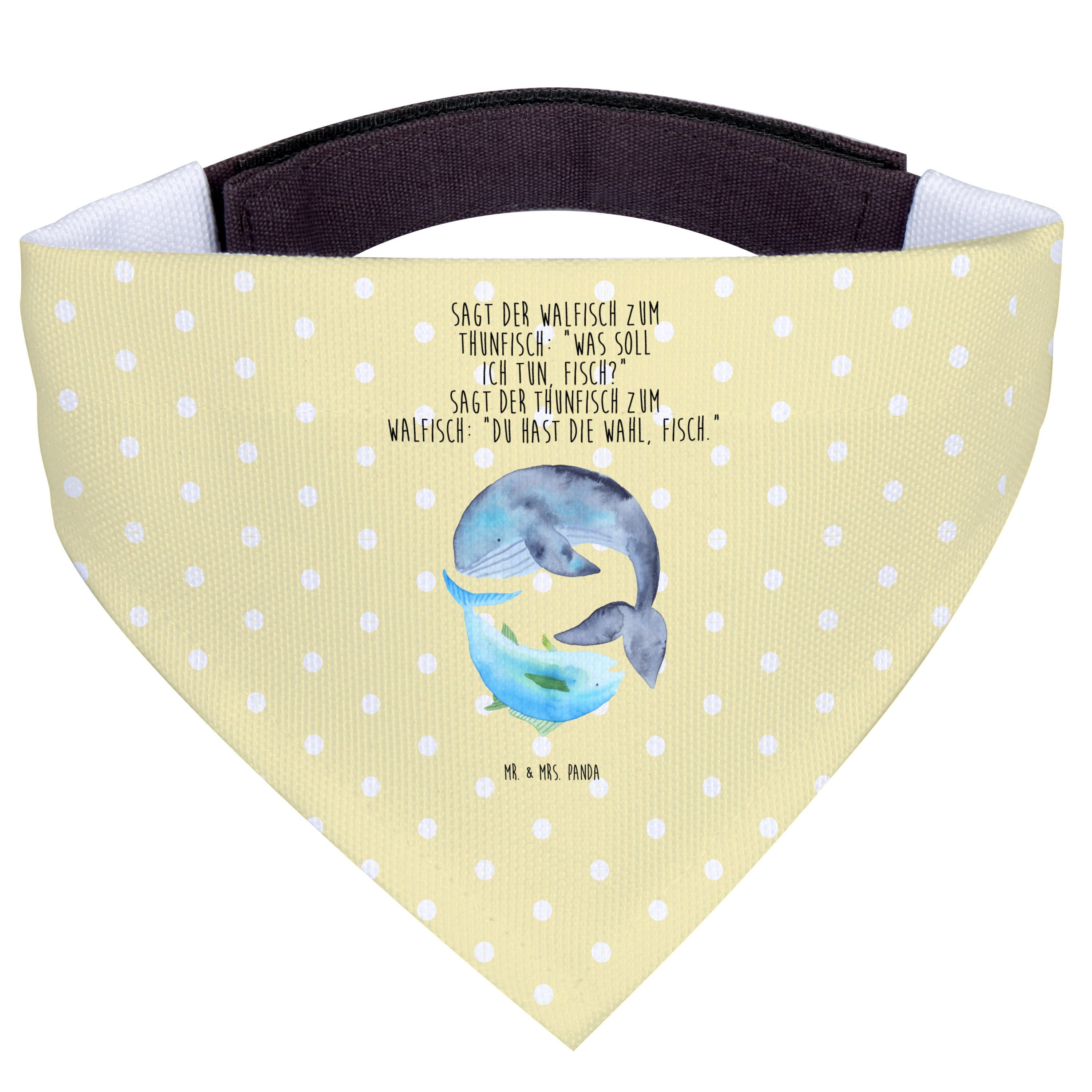 Mr. & Mrs. Panda Hundefliege Walfisch Thunfisch, Hund Halstuch, Gelb Pastell, Halstuch, Witz, Hund, Polyester, Wal Bandana für Hunde Halstuch Hund