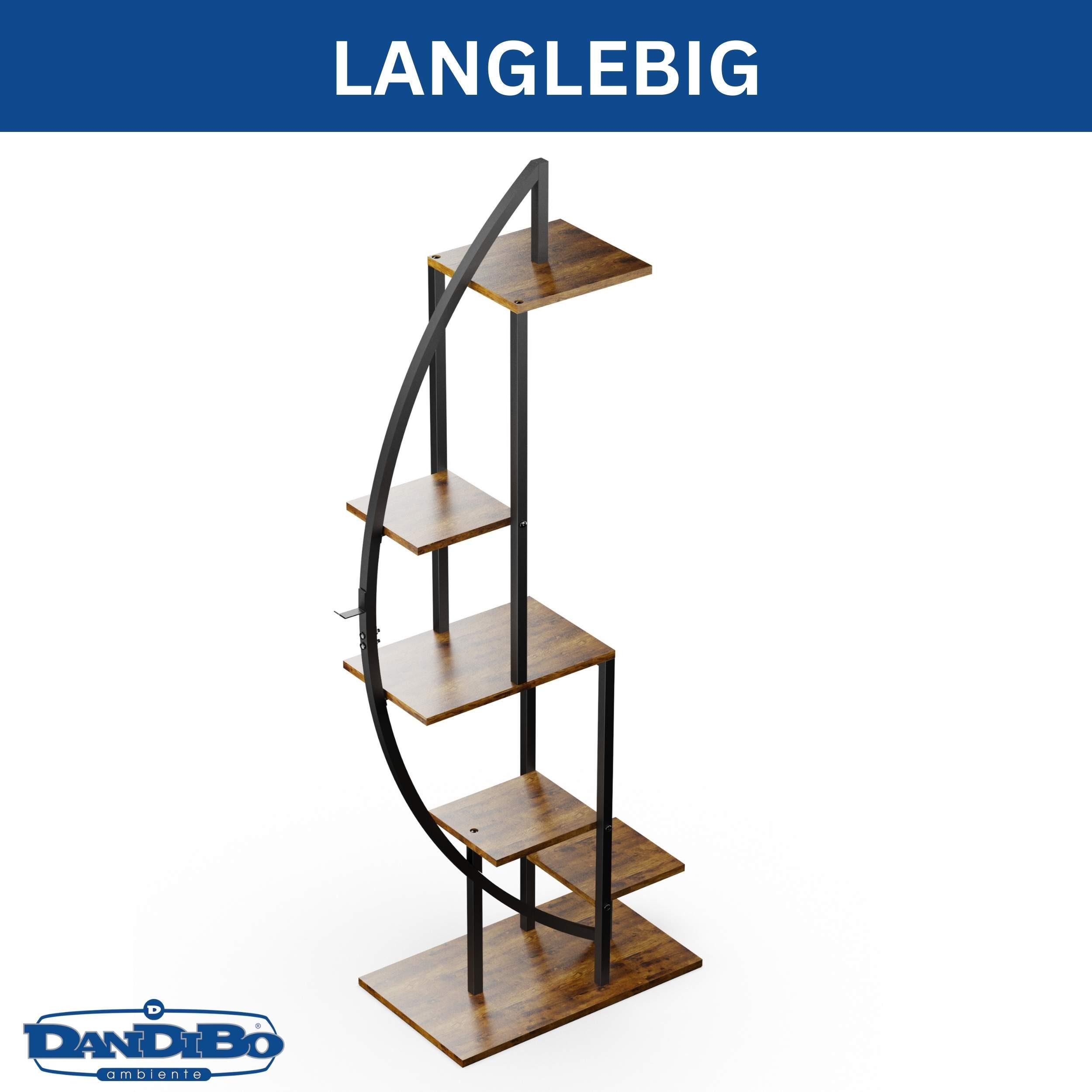 DanDiBo Blumenständer Blumenregal indoor 160 cm Hoch Schwarz Halbrund Blumentreppe Metall, Groß Rund Pflanzenständer Modern Design Metall – Bild 4 von 5