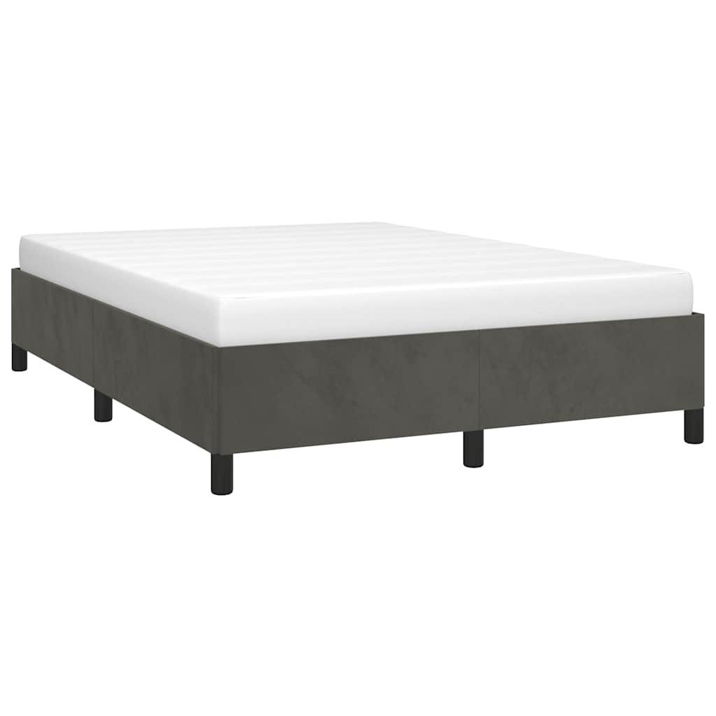 vidaXL Bett Bettgestell ohne Matratze Dunkelgrau 137x190 cm Samt