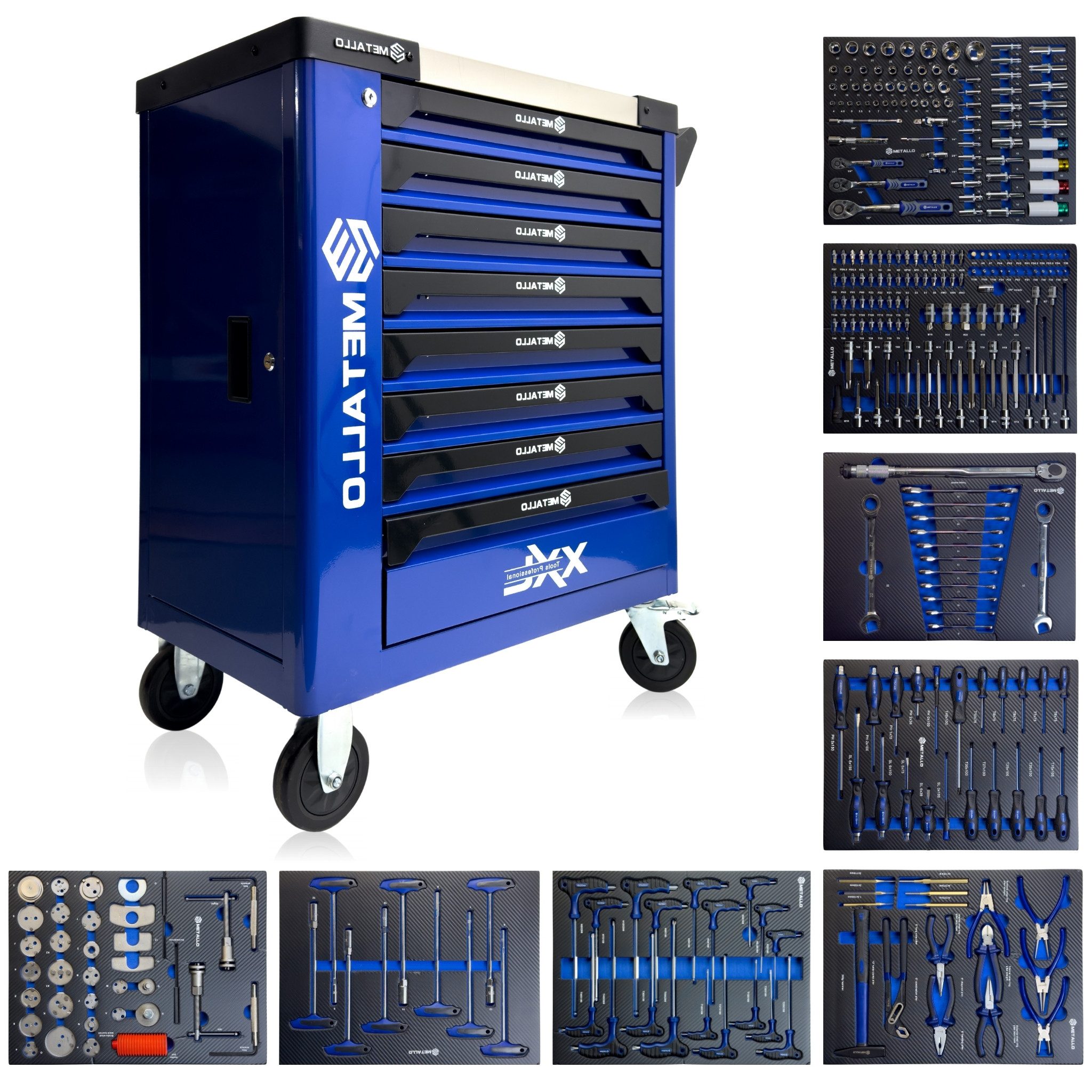 Toolcar Werkzeugwagen Toolcar Metallo Blue 8/8 Werkzeugwagen Werkstattwagen