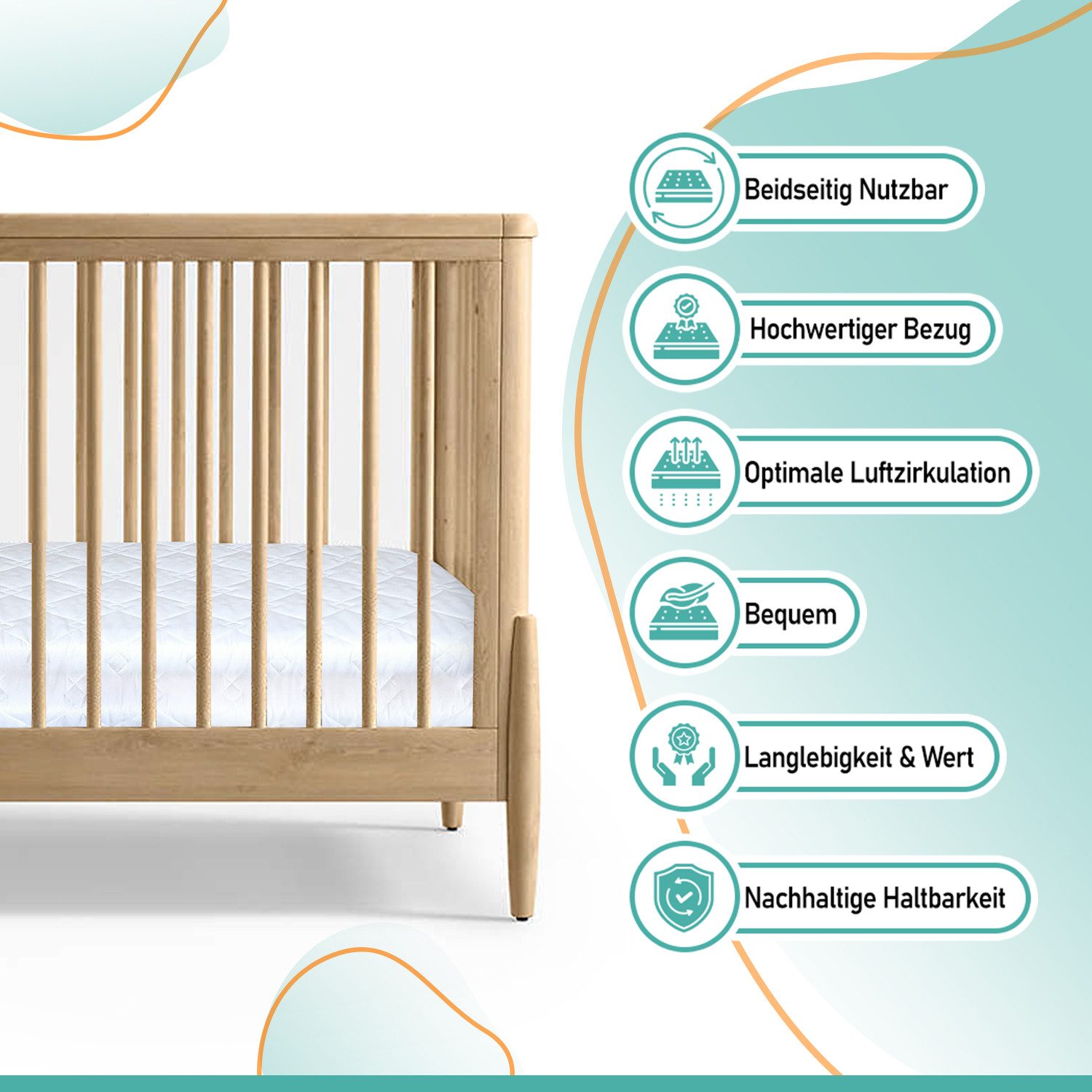 Kindermatratze DREAMZY Komfort mit Waschbarer Bezug – mit Liebe für Kinder günstig online kaufen