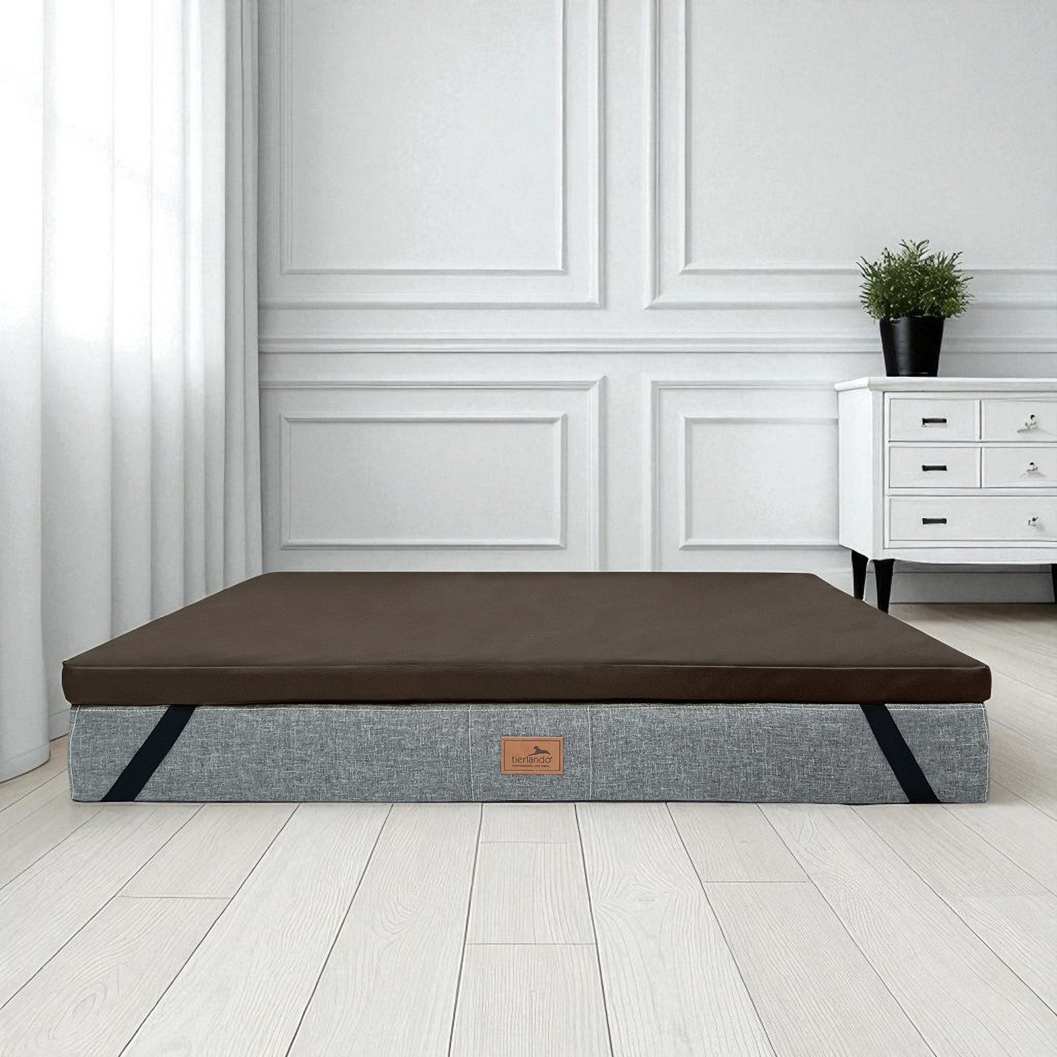 tierlando® Tierbett Ortho-Topper Kunstleder, Orthopädische Matratzenauflage