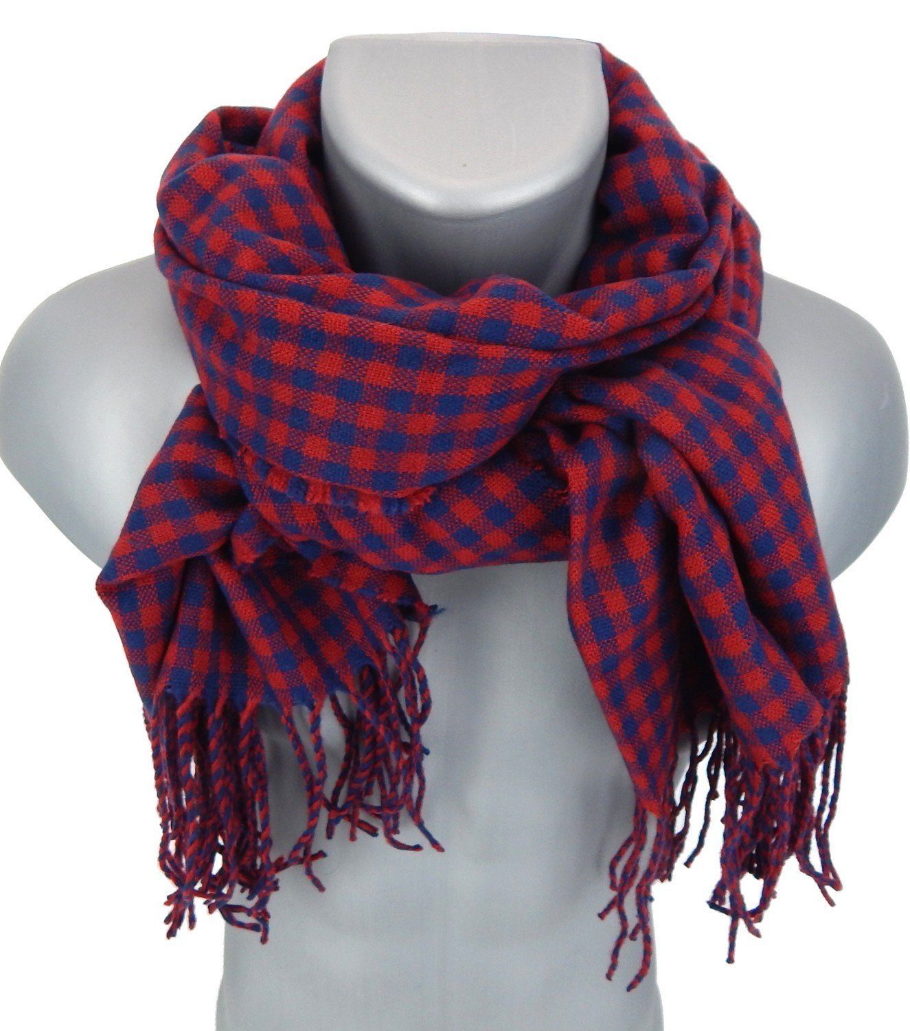 Ella Jonte Modeschal, rot blau Karo-Design Herbst- Winterschal günstig online kaufen