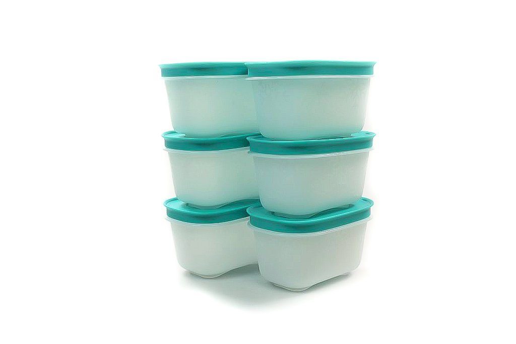 TUPPERWARE Frischhaltedose Gefrier Behälter 170 ml weiß minze (6)
