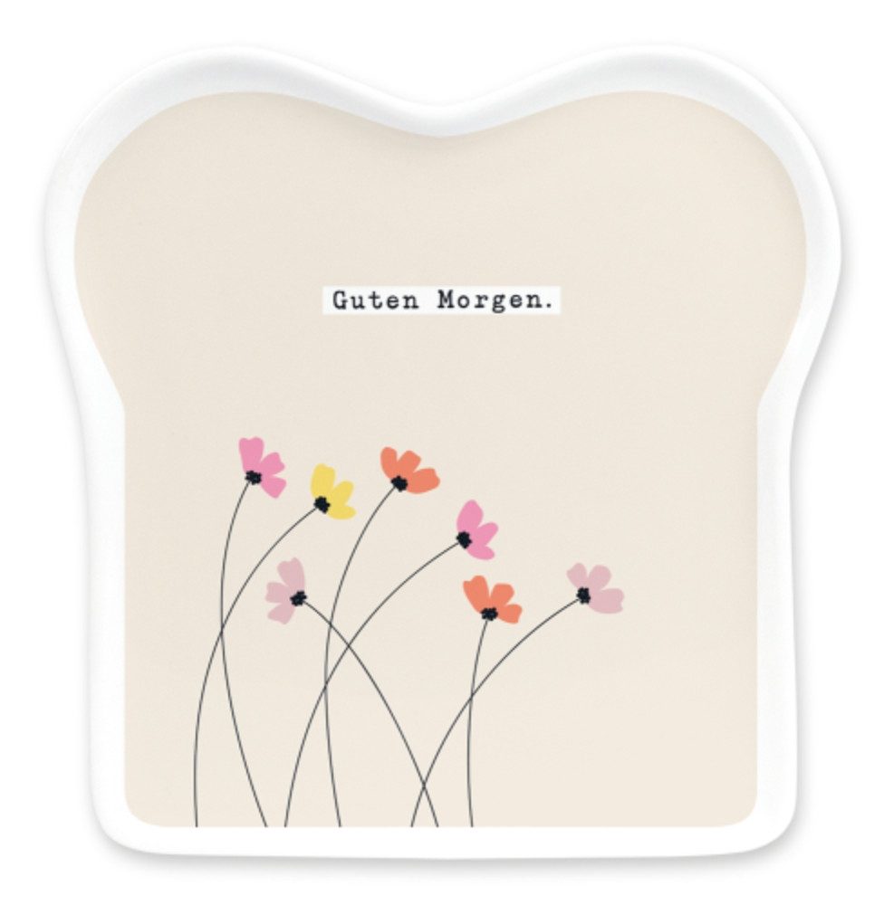 Grafik Werkstatt Toastständer Grafik-Werkstatt Toast-Teller mit Spruch, Porzellan, lebensmittelecht, spülmaschinengeeignet