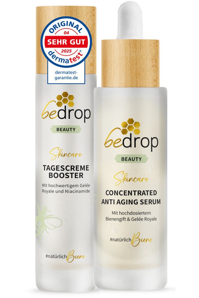 bedrop Hautpflege-Set Skin Care Set, CONCENTRATED Anti-Aging Serum & Tagescreme Booster, Bienenpower für natürliche Falten- und Gesichtspflege