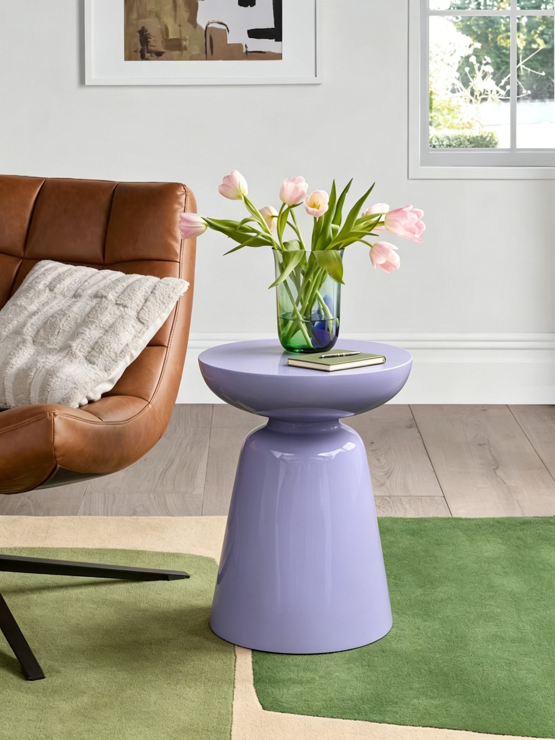 WILLIAMSPACE Couchtisch Meta Runder Beistelltisch aus Fiberglas, Moderner Design-Tisch (1 St)