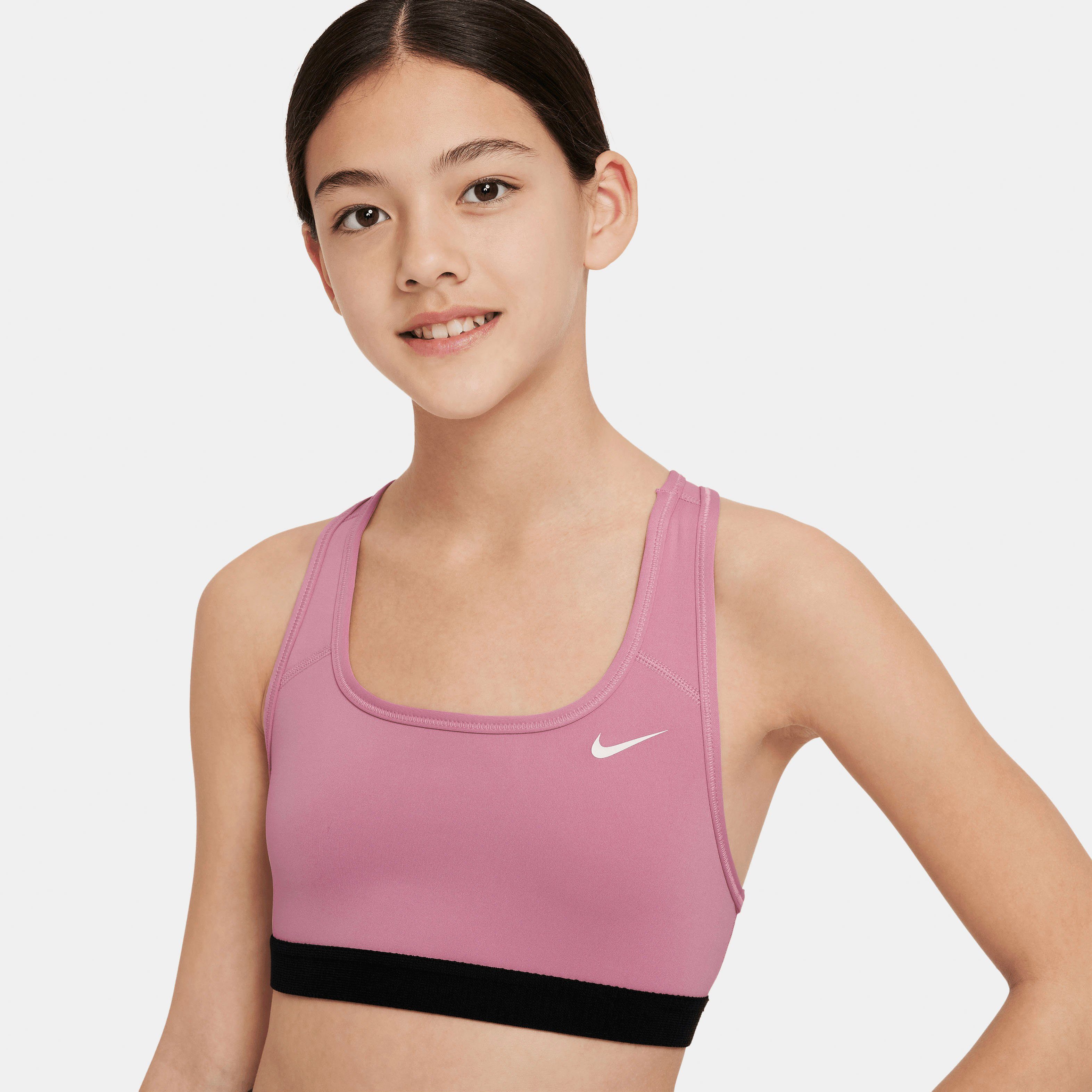 Big Nike Sports Sport-BH ELEMENTAL PINK/WHITE (Girls) Bra Swoosh Kids'