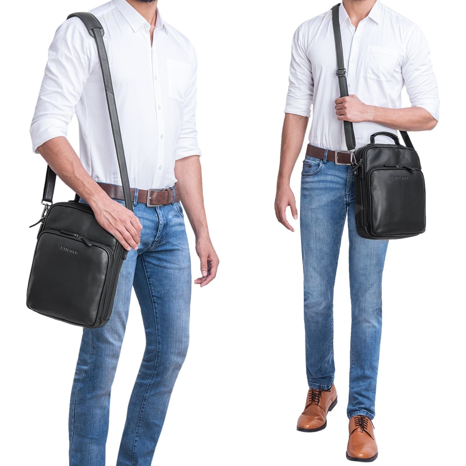 STILORD Schultertasche STILORD "Can" Männer Tasche Leder groß 13,3 Zoll günstig online kaufen