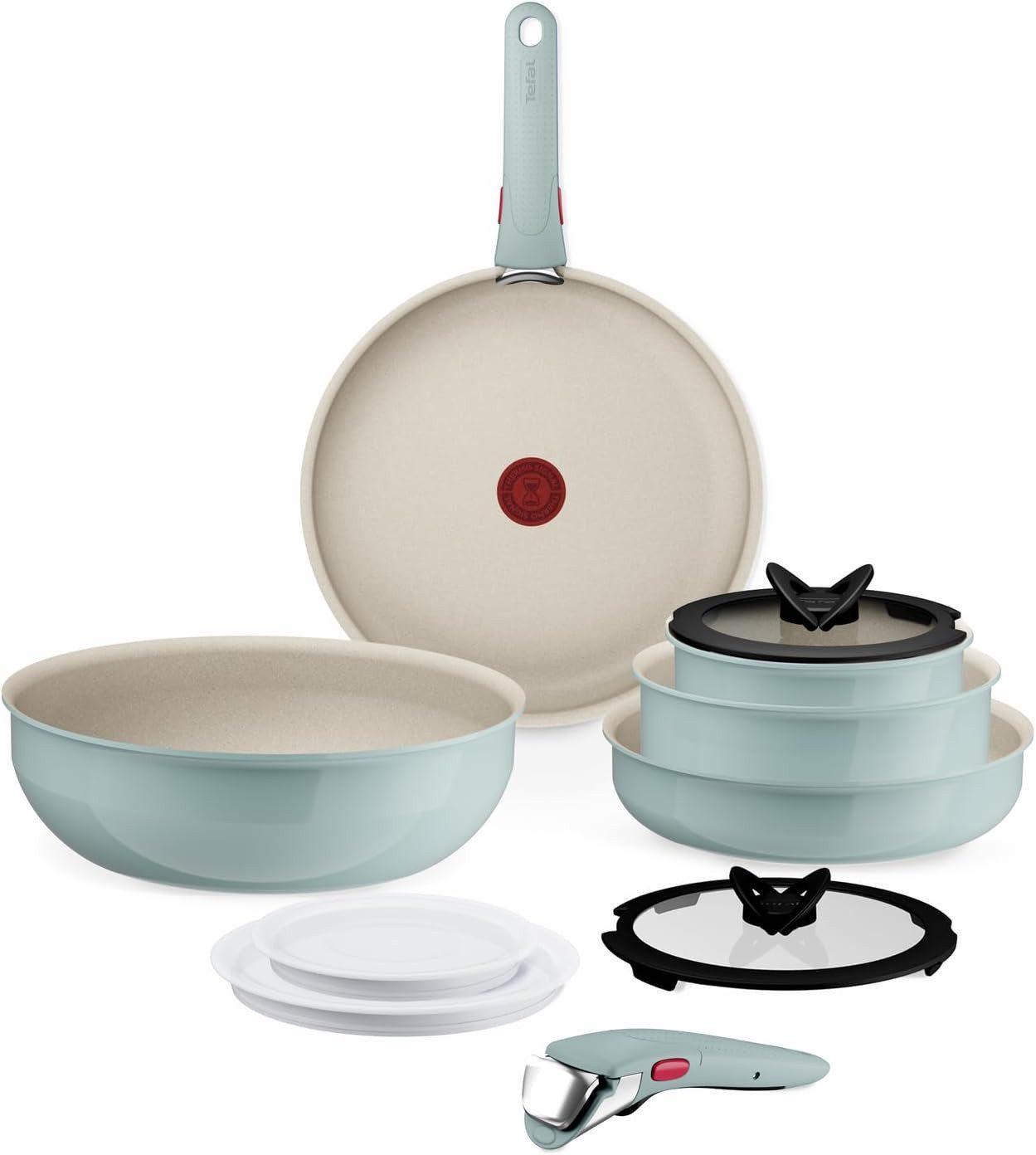 Tefal Topf-Set Tefal Kochgeschirr-Set Ingenio Serenity 11-teilig, (11-tlg)