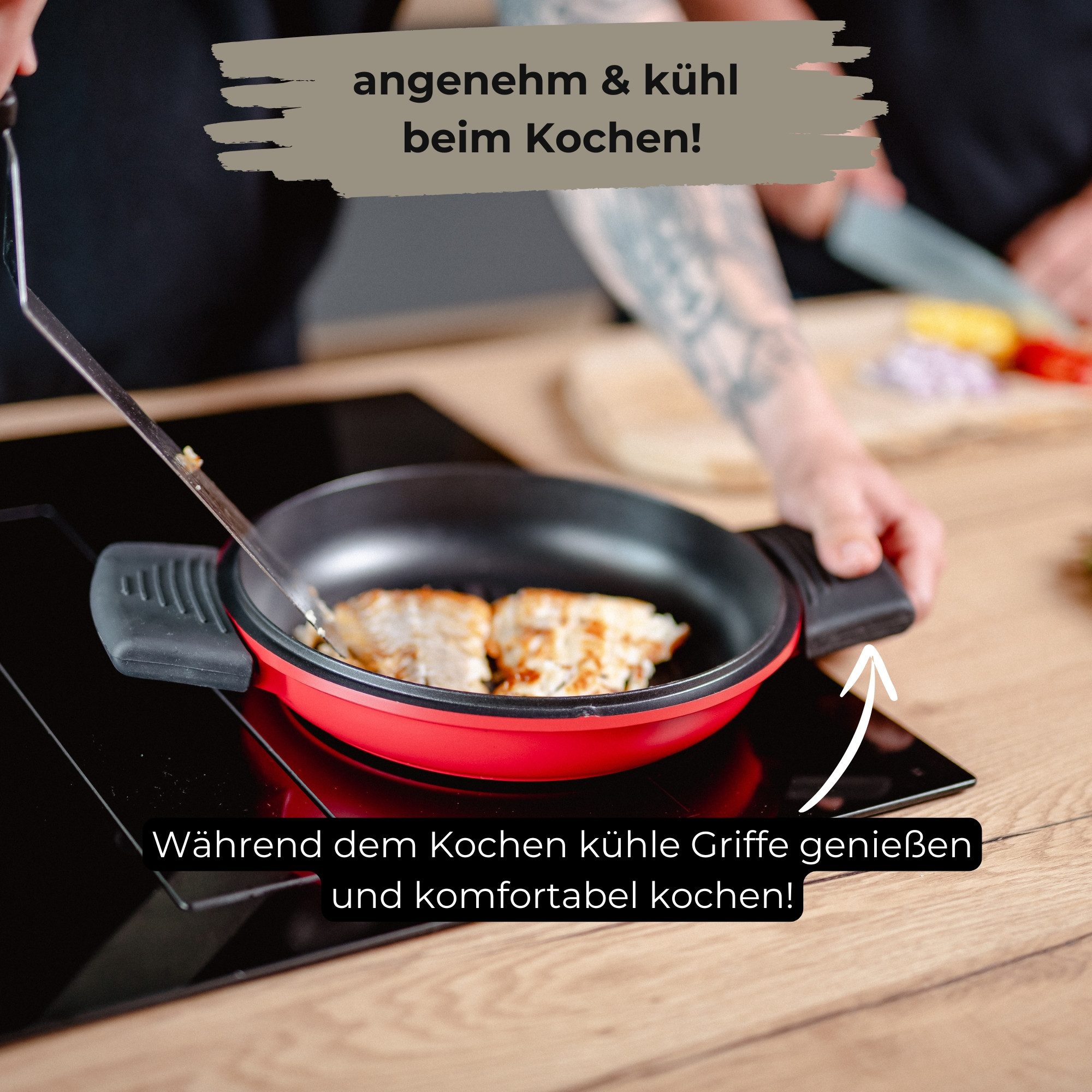 TLESS Griff Silikongriffe für den TLESS Bräter, 2 Stück, wärmeisolierend (1-St), hitzebeständig wärmeisolierend und rutschfest