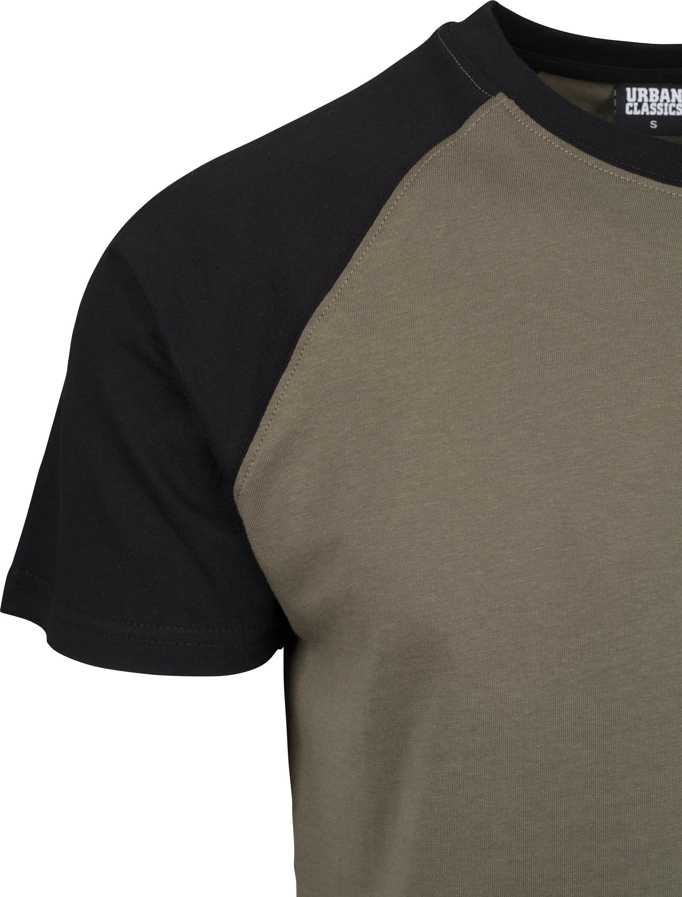URBAN CLASSICS T-Shirt Raglan Tee olive/black Contrast Herren (1-tlg)