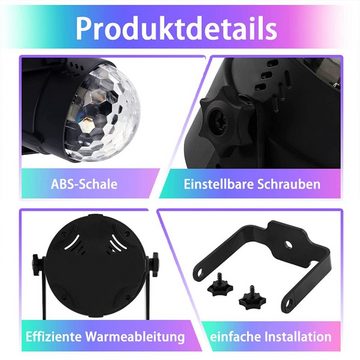 GelldG Discolicht Discokugel LED Party Lampe Musikgesteuert mit USB, 7 Farbe Discolicht