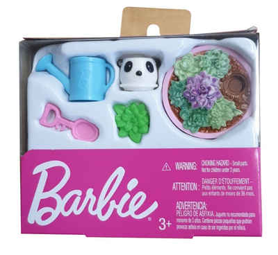 Barbie Puppenmöbel »Mattel Barbie GHL82 Zubehör-Set Thema Garten« (Packung, 5tlg., Die Packung enthält ein Sukkulente-Set mit Blumenschale, Pflanze, Übertopf, Gießkanne und Schaufel)