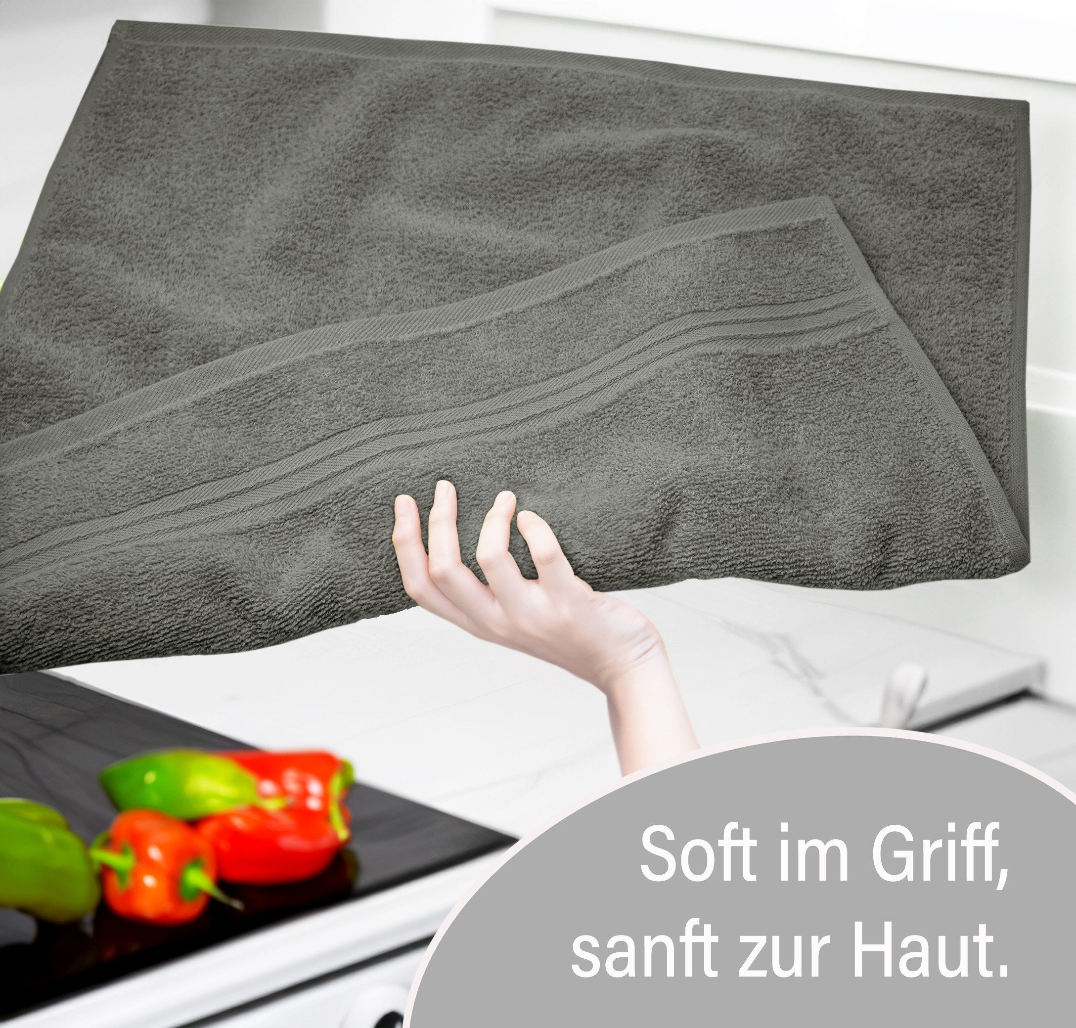 Lashuma Geschirrtuch Premium, (Spar-Set, 4-tlg., Küchenhandtücher 50x50 cm) günstig online kaufen