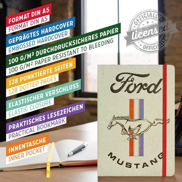 Nostalgic-Art Notizbuch Notizbuch - Ford Mustang - Horse & Stripes Logo