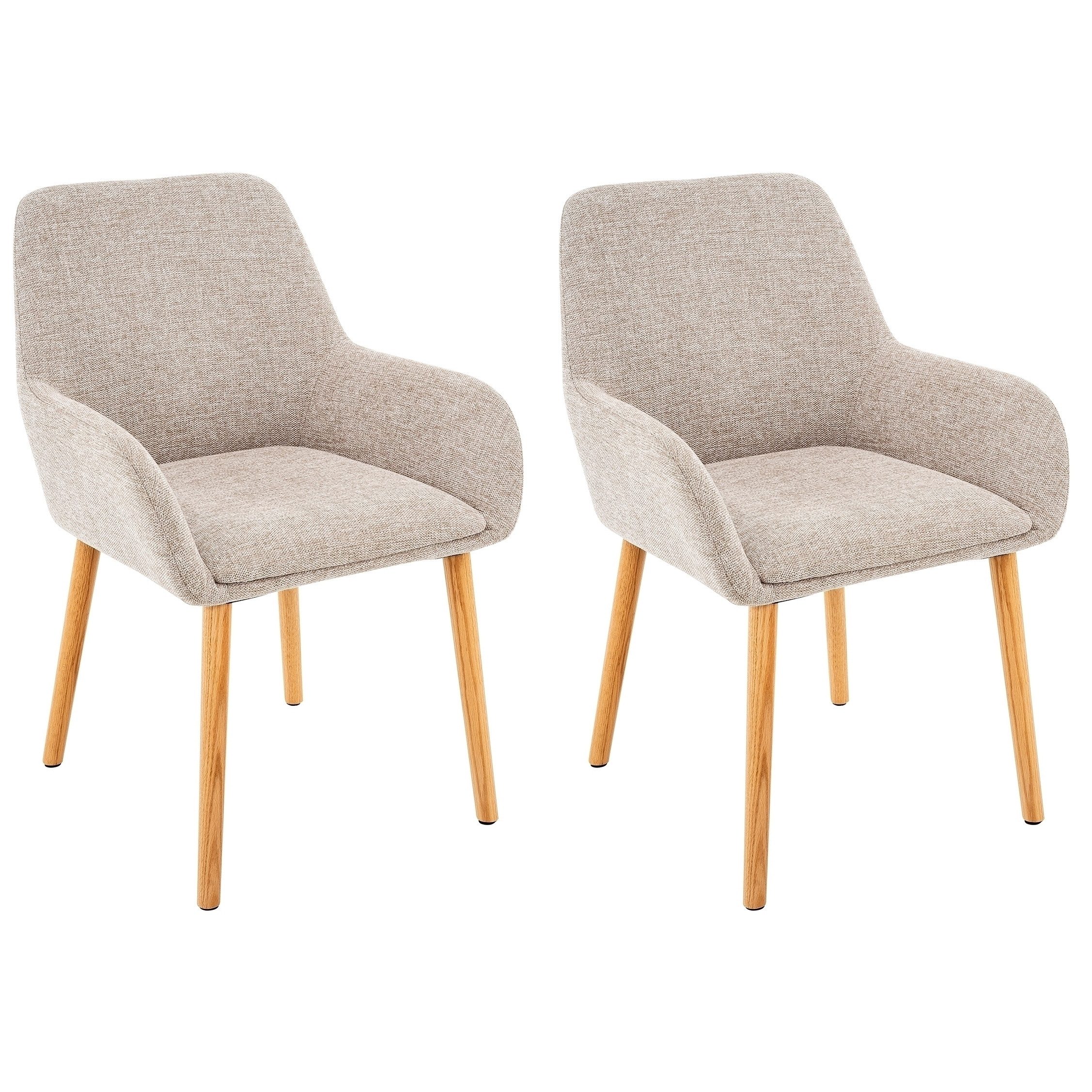 freiraum Armlehnstuhl Cordoba, (2er-Set) in Creme, Stoff - 57x85x59cm (BxHxT)