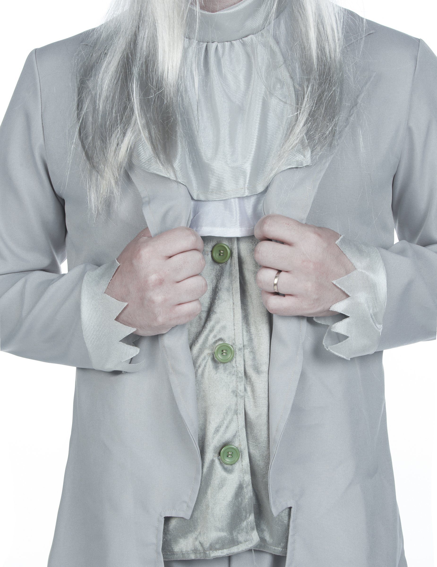 JADEO Kostüm Geister-Bräutigamkostüm für Herren Halloween-Kostüm hellgrau