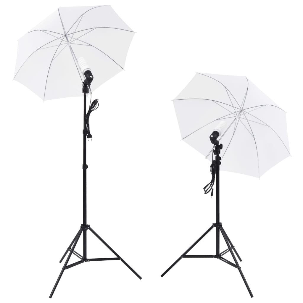 vidaXL Fotohintergrund Fotostudio Set mit Lampen Schirmen Hintergrund Reflektor