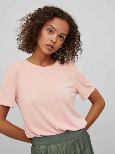 Vila T-Shirt Basic T-Shirt Kurzarm Rundhals Top Oberteil VIMODALA 4870 in Rosa