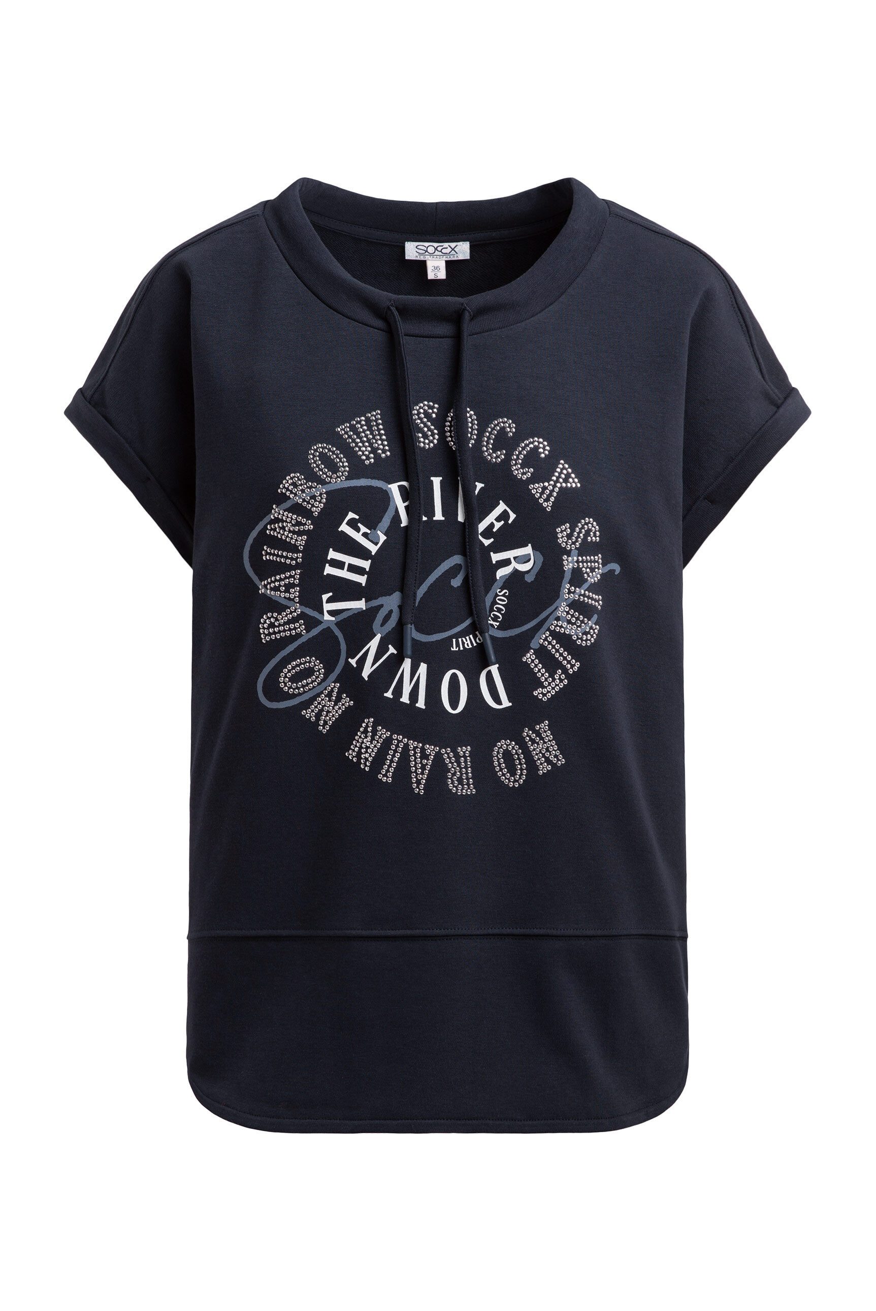 SOCCX Rundhalsshirt mit Seitenschlitze günstig online kaufen
