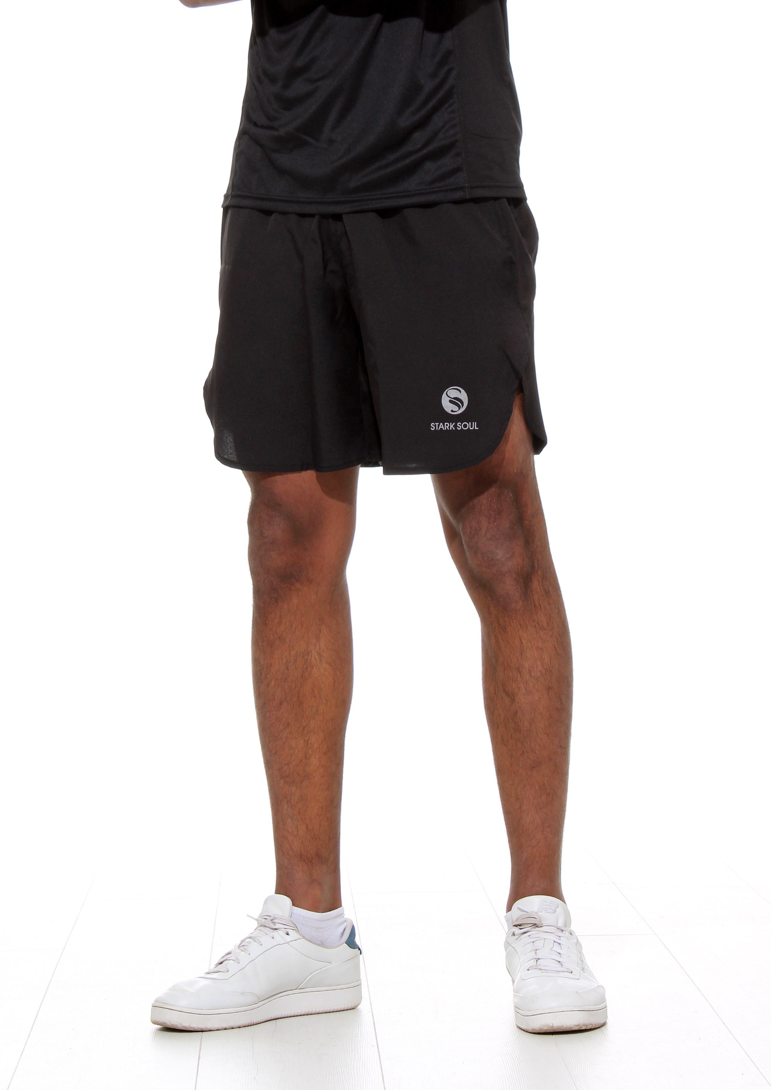 Shorts Funktionshose, Stark Quick Soul® Herren Dry -Reflect-, Trainingsshort Spezielles Material Trainingsshorts Sport Schwarz