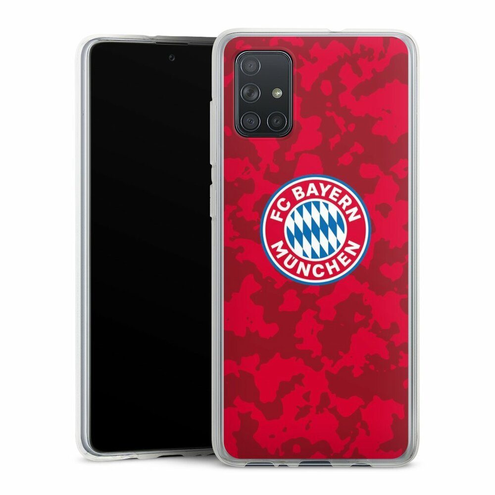 DeinDesign Handyhülle FC Bayern München Camouflage FCB Camouflage Muster FCB, Samsung Galaxy A71 Silikon Hülle Bumper Case Handy Schutzhülle