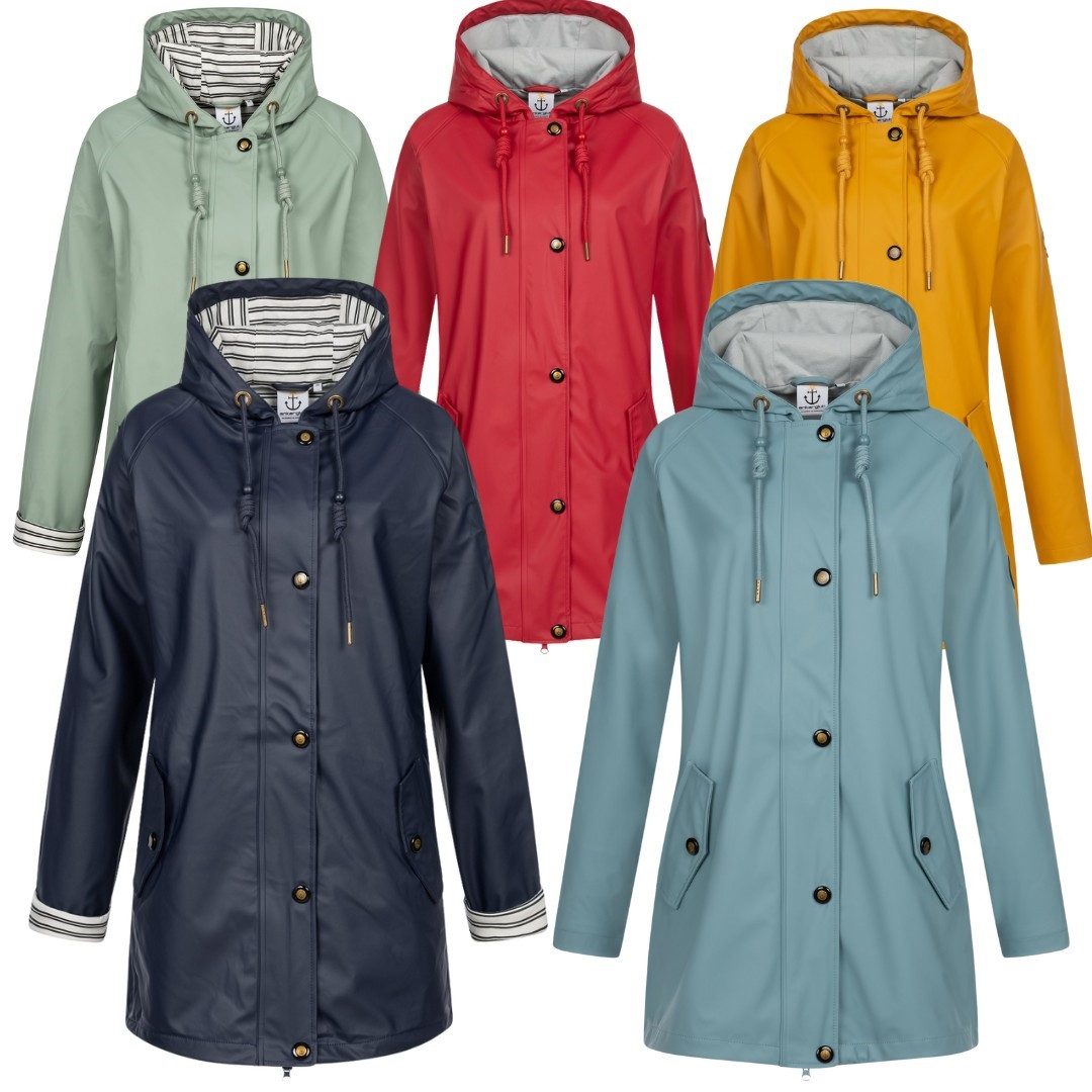 ankerglut Fleecejacke Ankerglut Himmel Damen Friesennerz Übergrößen Klassischer Friesennerz mit Jerseyfutter in großen Größen – Bild 2 von 5