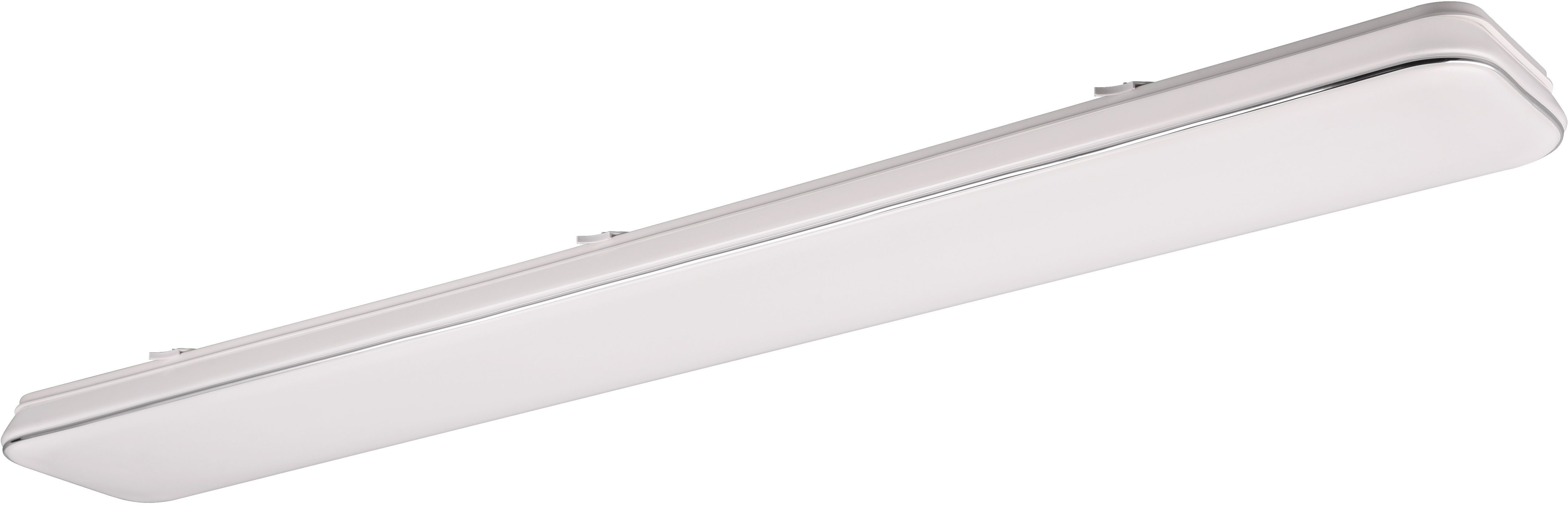 Reality Leuchten LED Deckenleuchte BLANCA, elegant schlichte weiße LED Deckenlampe, 120x17 cm, kaltweiß, Dimmfunktion, LED fest integriert, Kaltweiß, 3-Stufen dimmbar über Wandschalter, Deckenlampe für Büro Flur Treppe