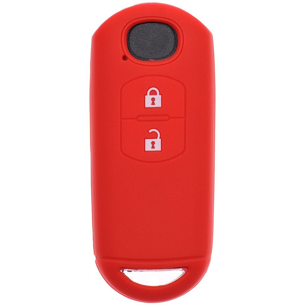 mt-key Schlüsseltasche Autoschlüssel Softcase Silikon MX-5 Rot, Tasten 3 2 Tasten CX-5 SMARTKEY 6 CX-3 Schutzhülle 2 Mazda 2 für KEYLESS