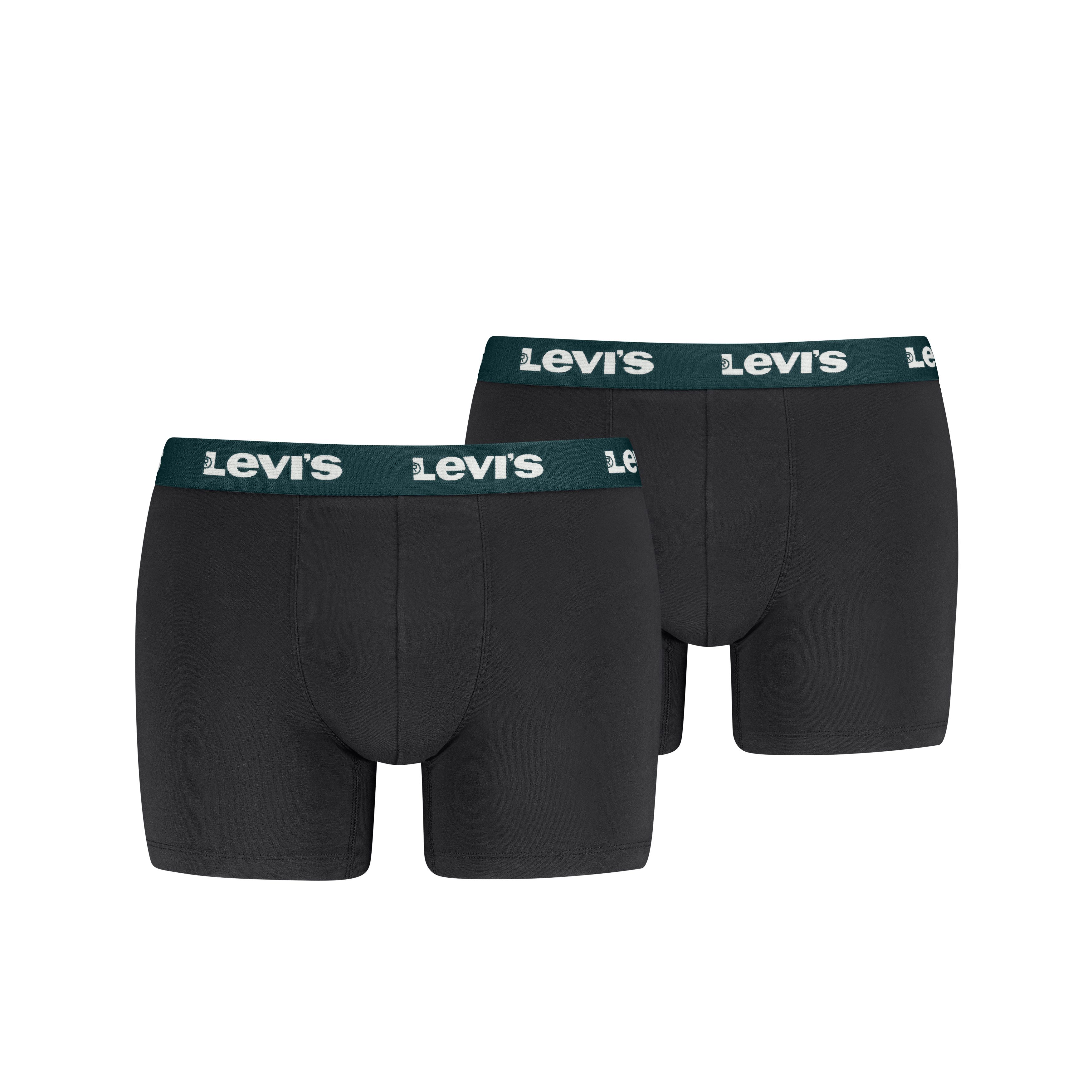 Levi's® Boxershorts LEVIS MEN REPEAT LOGO BOXER BRIEF 2P (2er Pack) ohne Eingriff, Logobund, elastisch