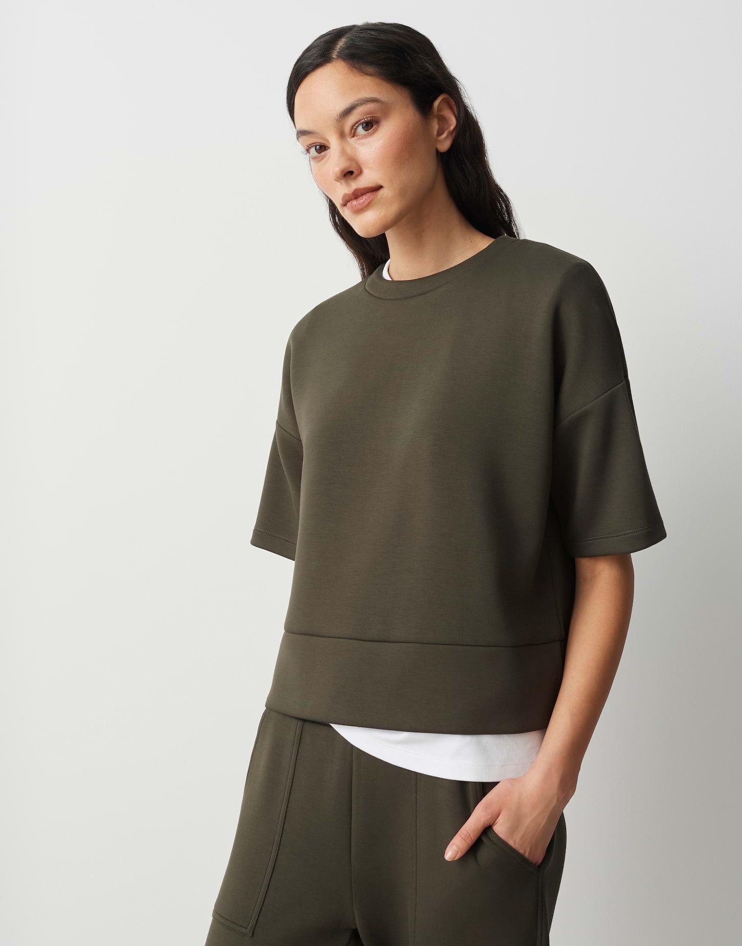 OPUS Sweatshirt Gasopa aus softem Sweat mit angerauter Oberfläche Bündchen schaffen einen soften und bequemen Abschluss