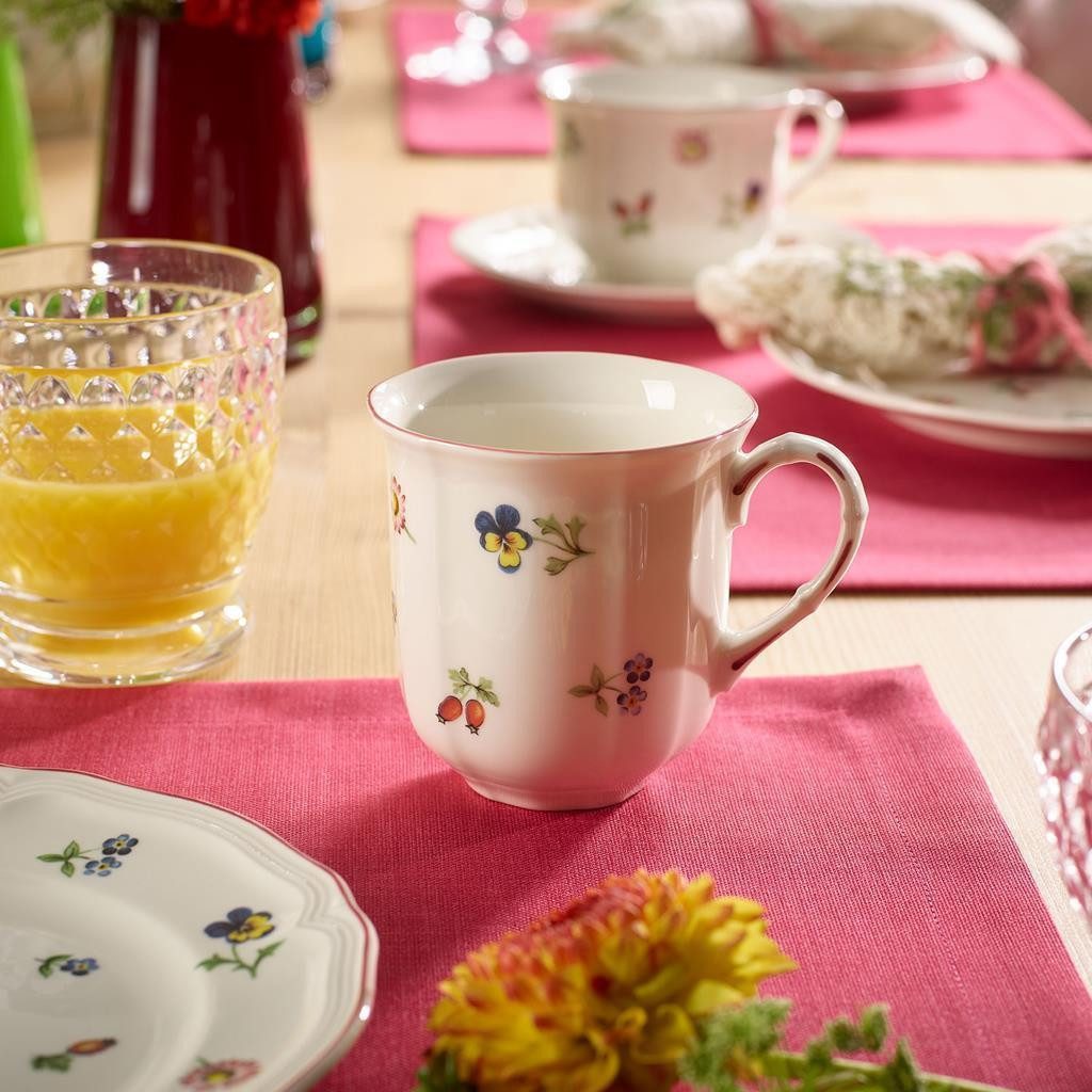 Villeroy & Boch Frühstücks-Geschirrset Petite Fleur Frühstücks-Set 18er Set (18-tlg), 6 Personen, Porzellan