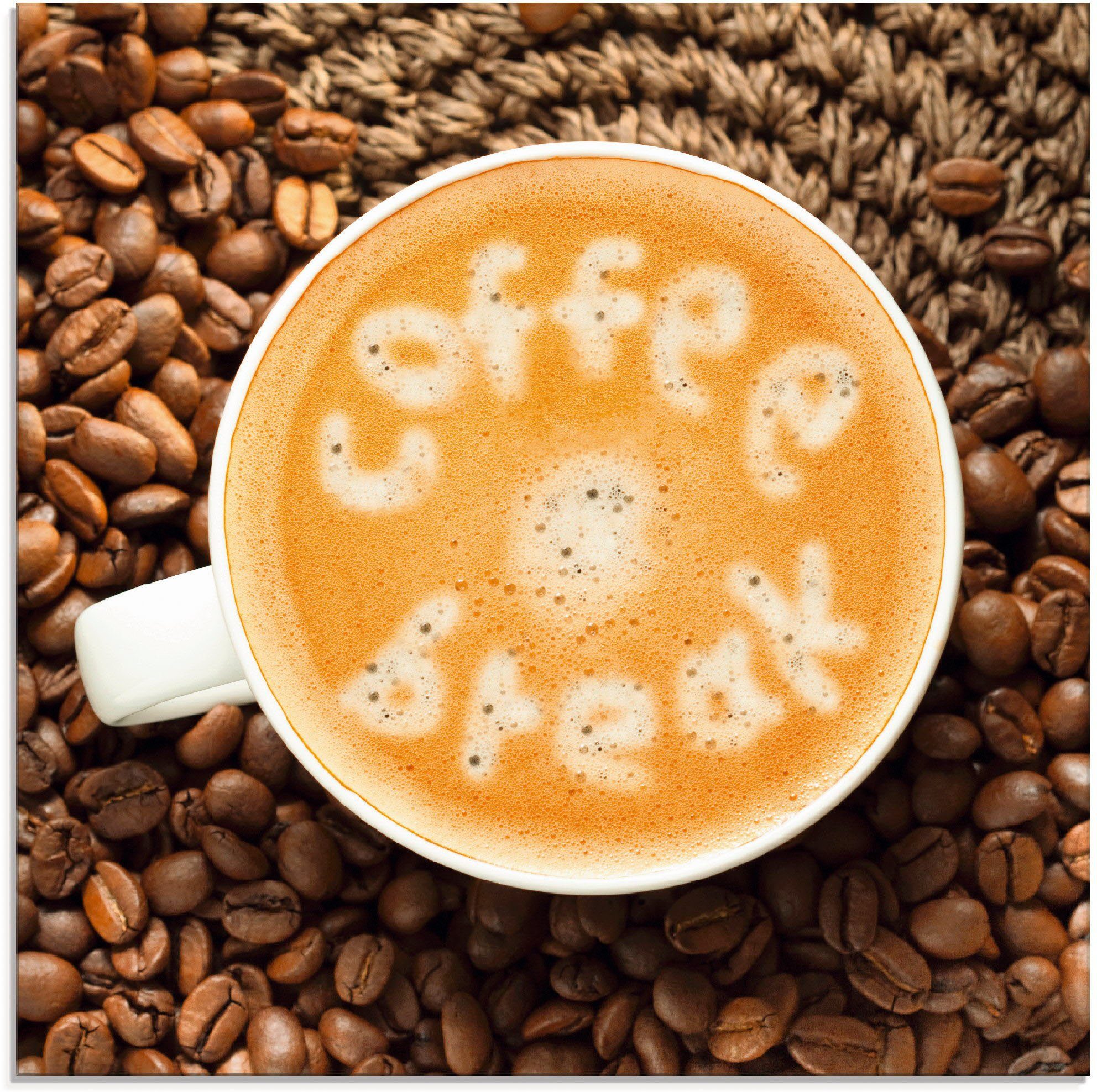 Viele Outlet-Artikel Artland Glasbild Kaffeepause, Getränke Größen verschiedenen St), (1 in