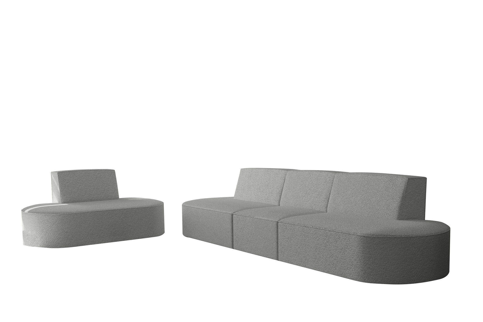 Fun Möbel Polstergarnitur Sofaset Designersofa MILOT 3-1 in Stoff, (Set, 2-tlg), Rundumbezug