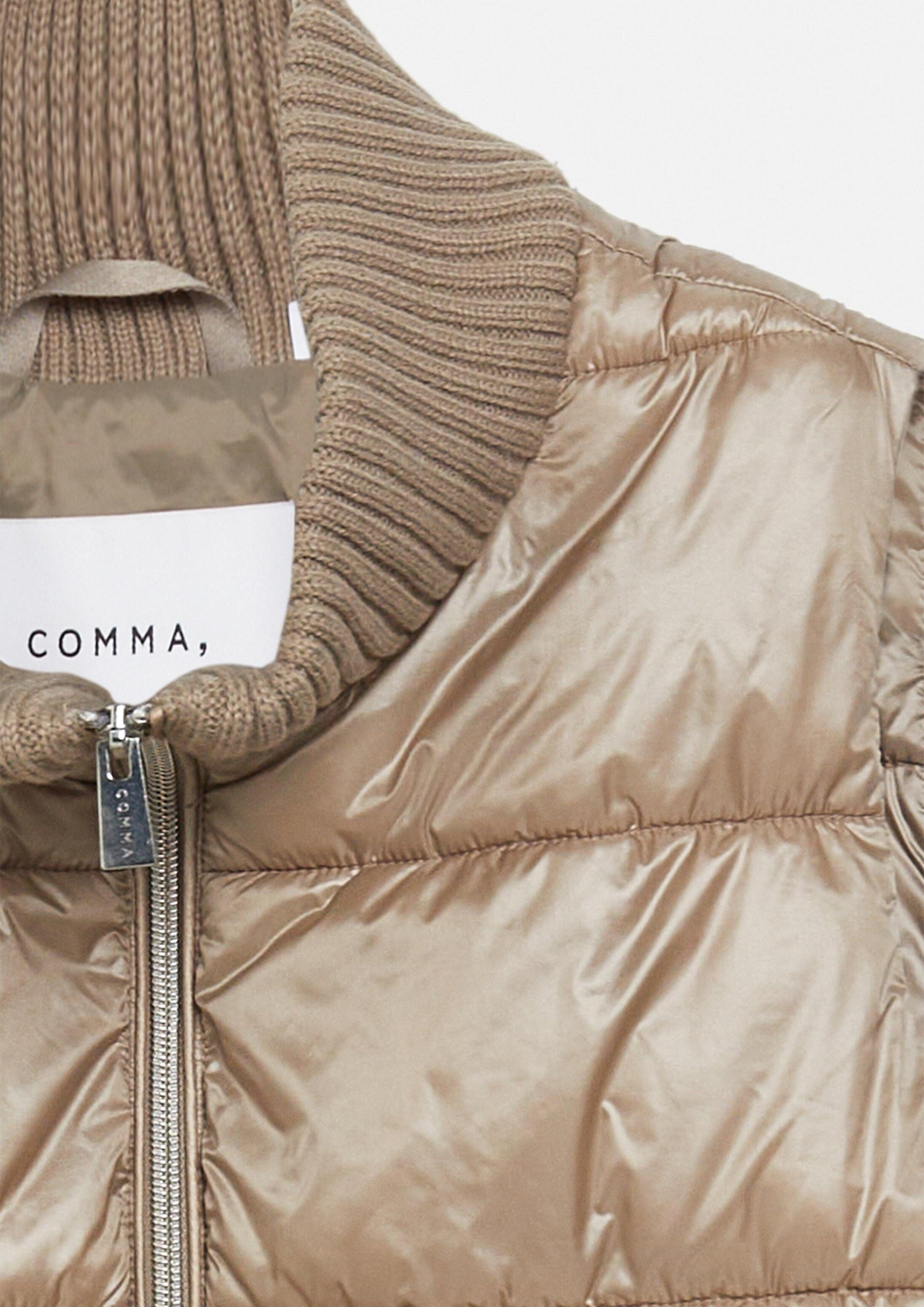 comma Outdoorjacke Outdoor-Weste Pufferweste mit Strickkragen