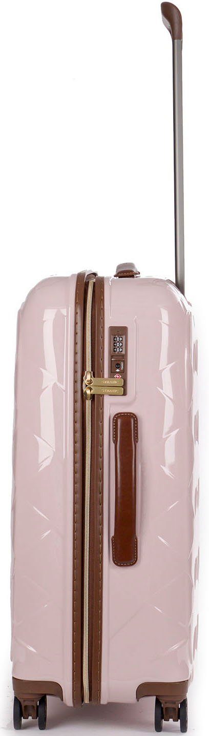 Stratic Hartschalen-Trolley Leather&More M, rose, Rollen, mit 4 NFC-Chip